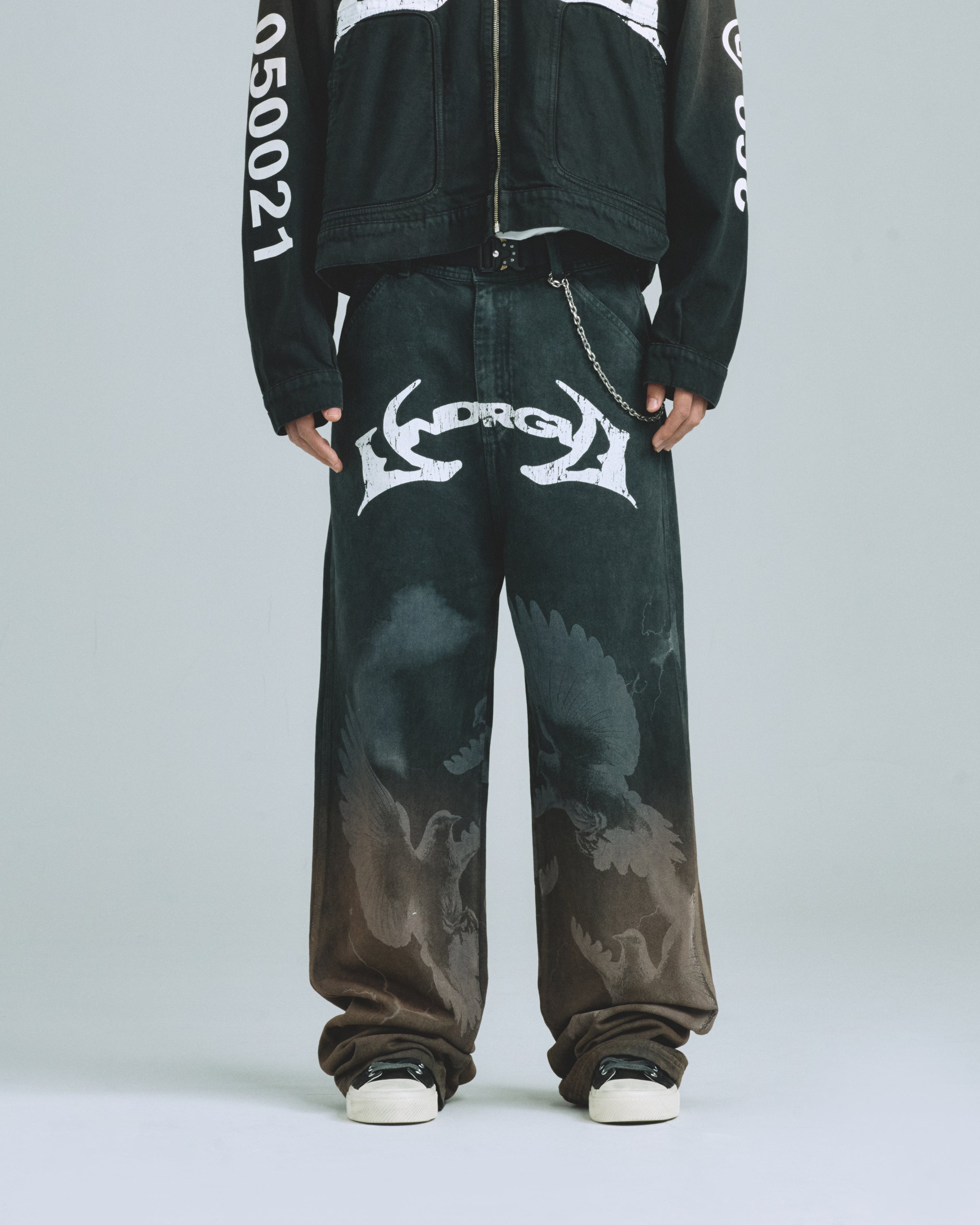 Thunder Rider Pigeons Wide Jeans Rusty Black