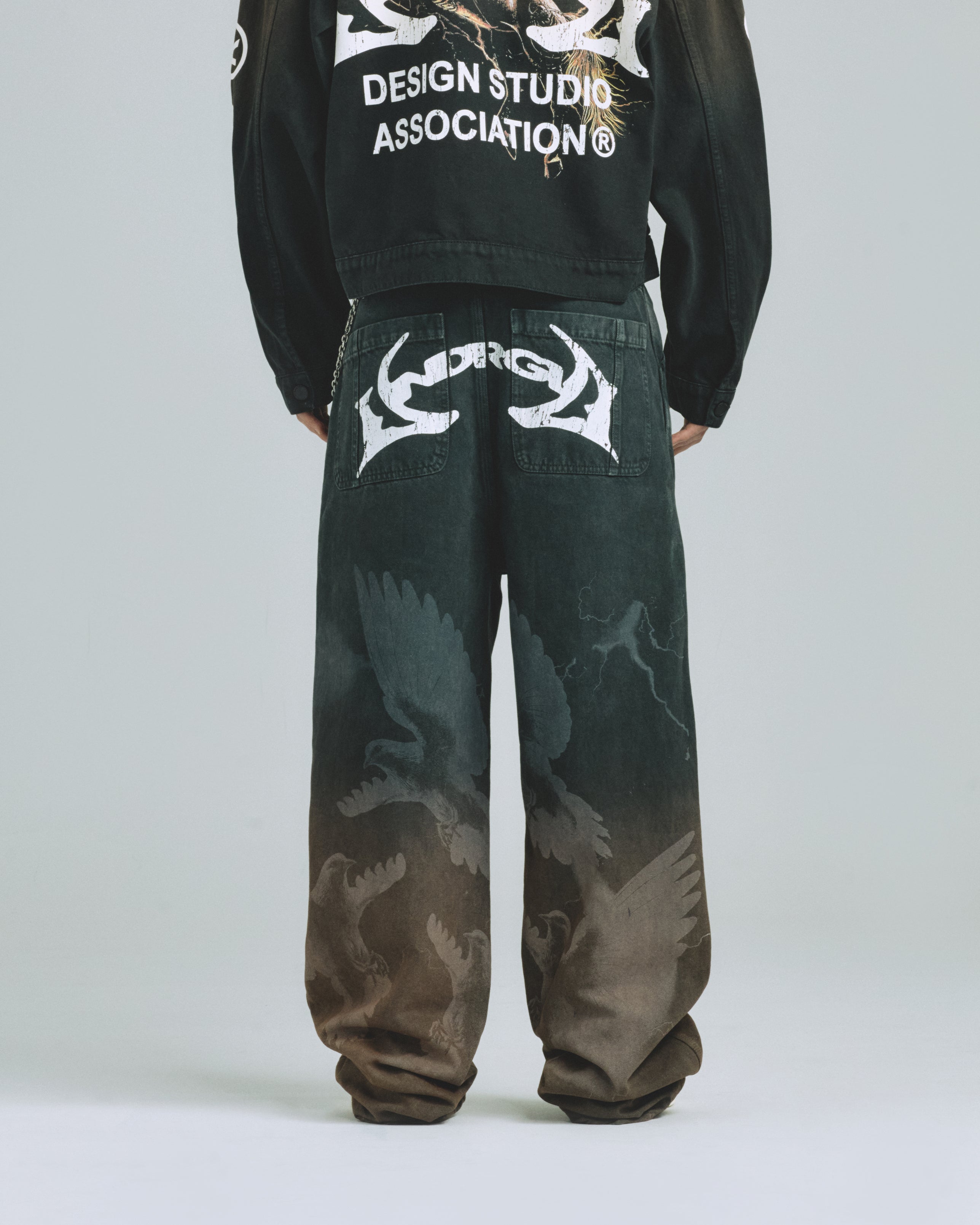 Thunder Rider Pigeons Wide Jeans Rusty Black