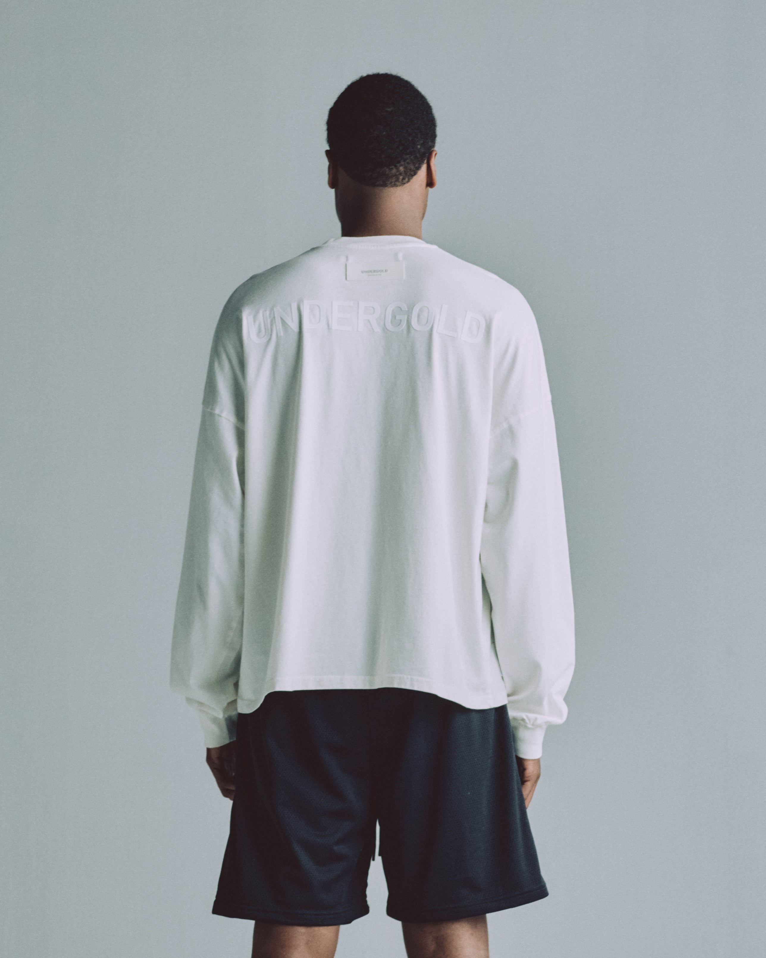 Line Logo Long Sleeve Boxy Fit Tshirt White