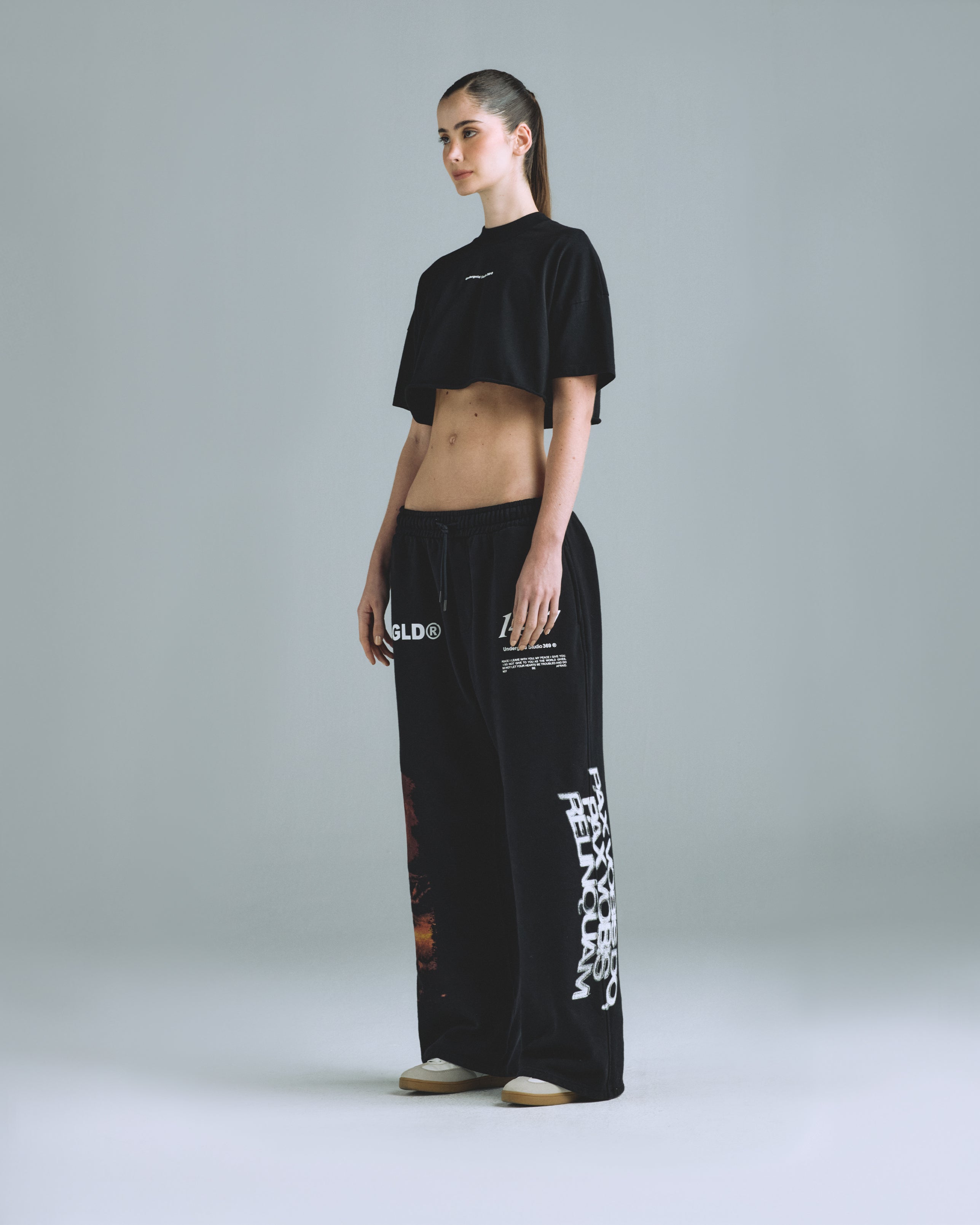 Gratia Plena Pax Straightpants Black