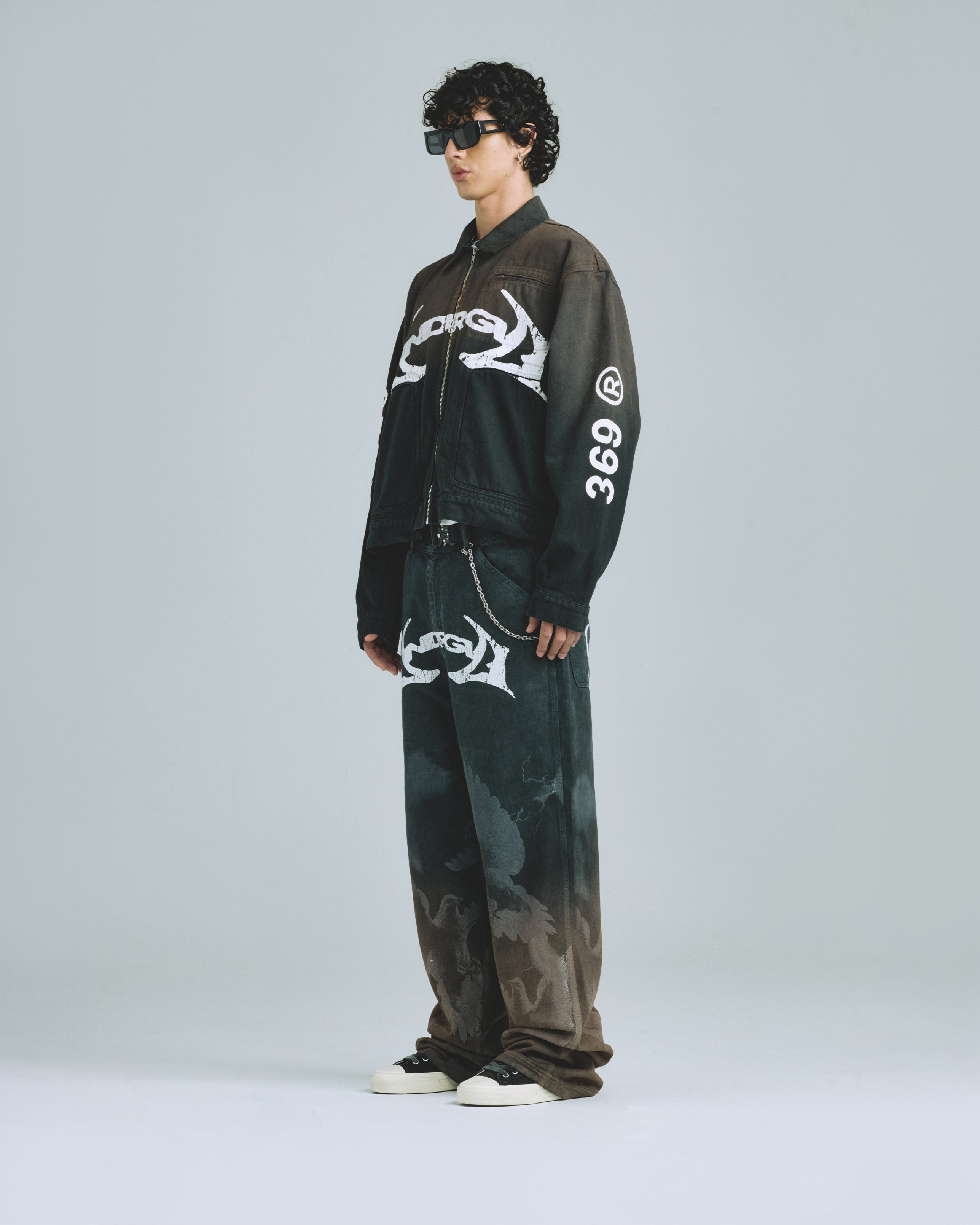 Thunder Rider Pigeons Wide Jeans Rusty Black