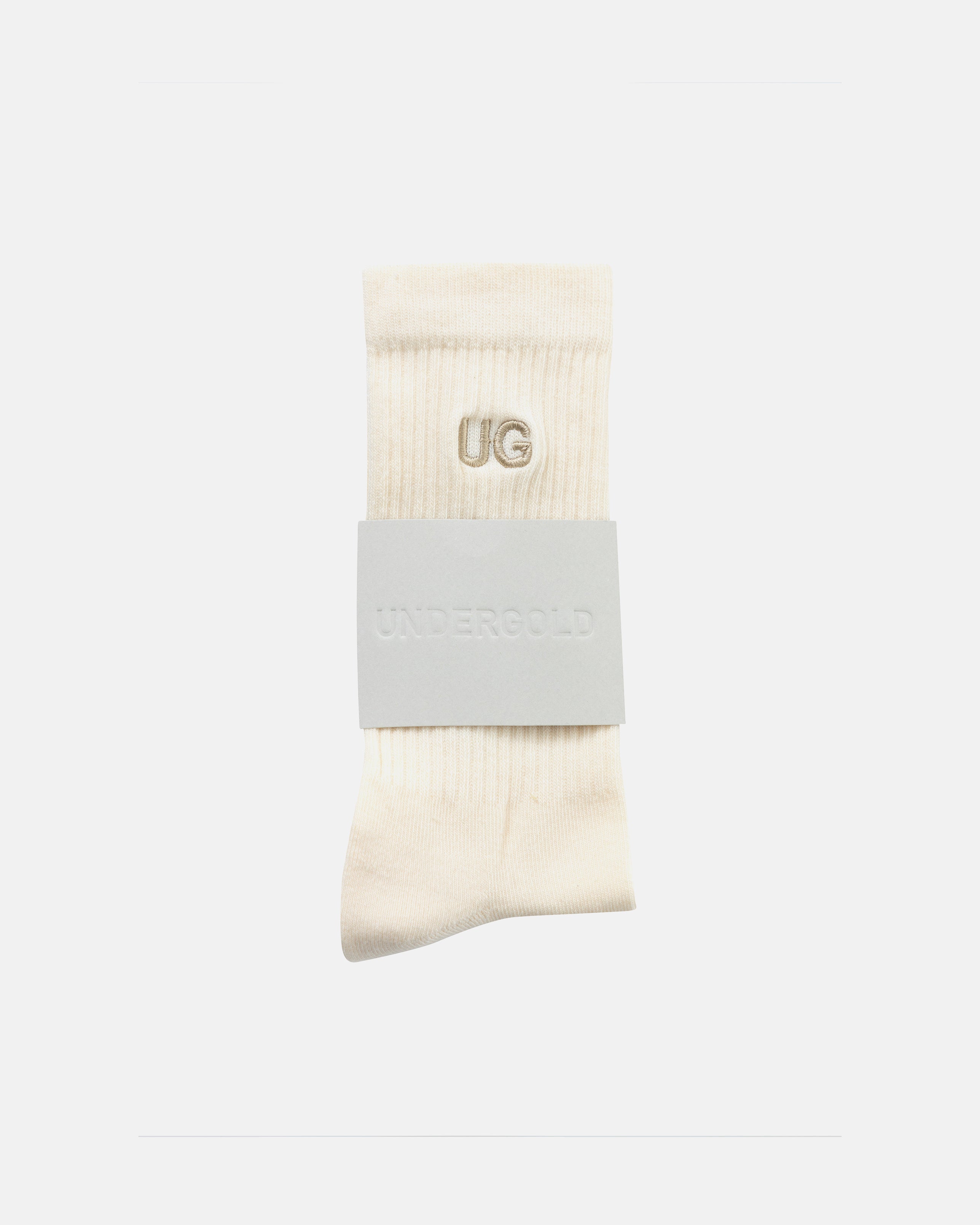 Basics Embroidered UG Socks Cream