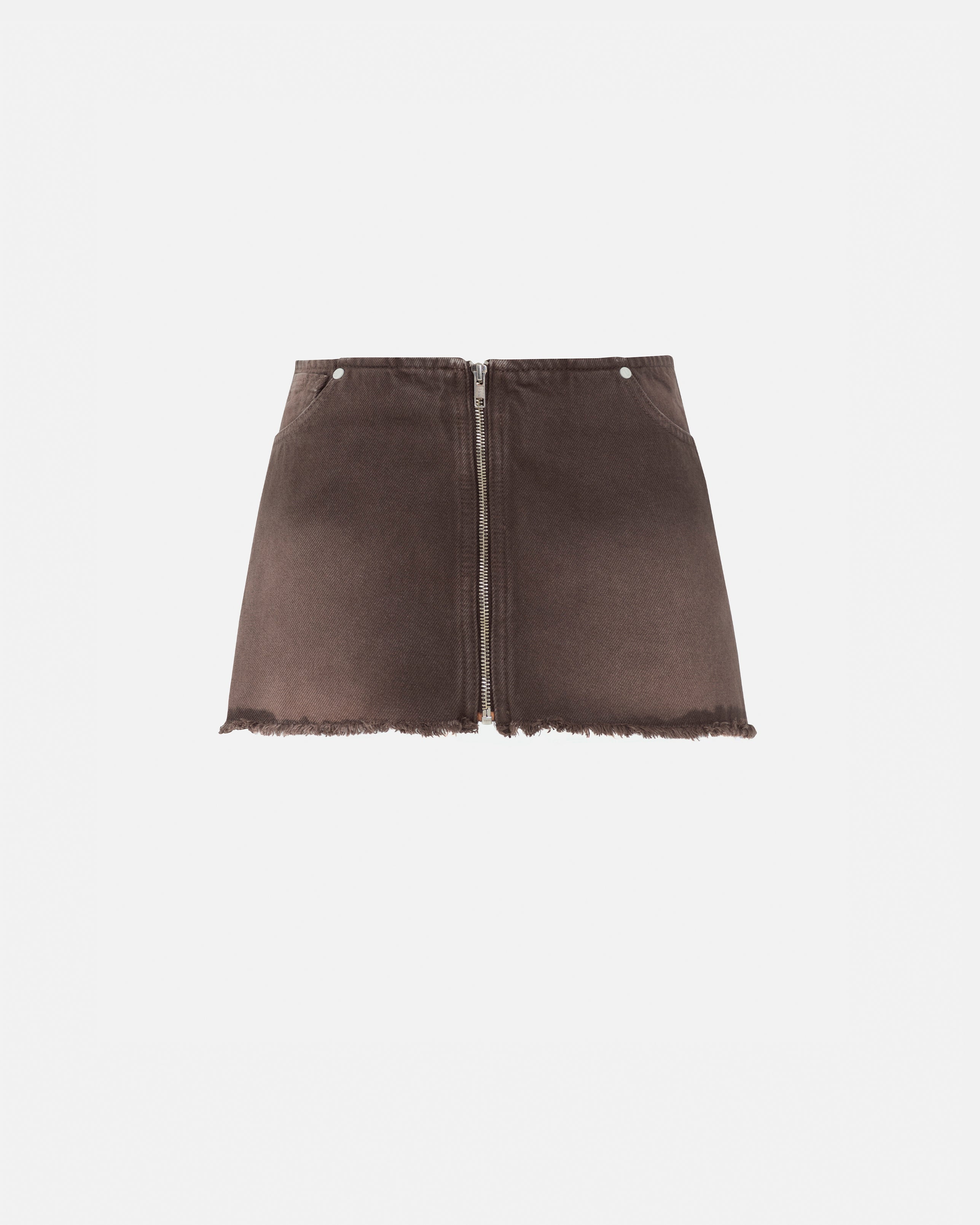 Basics Zip Up Skirt Vintage Brown