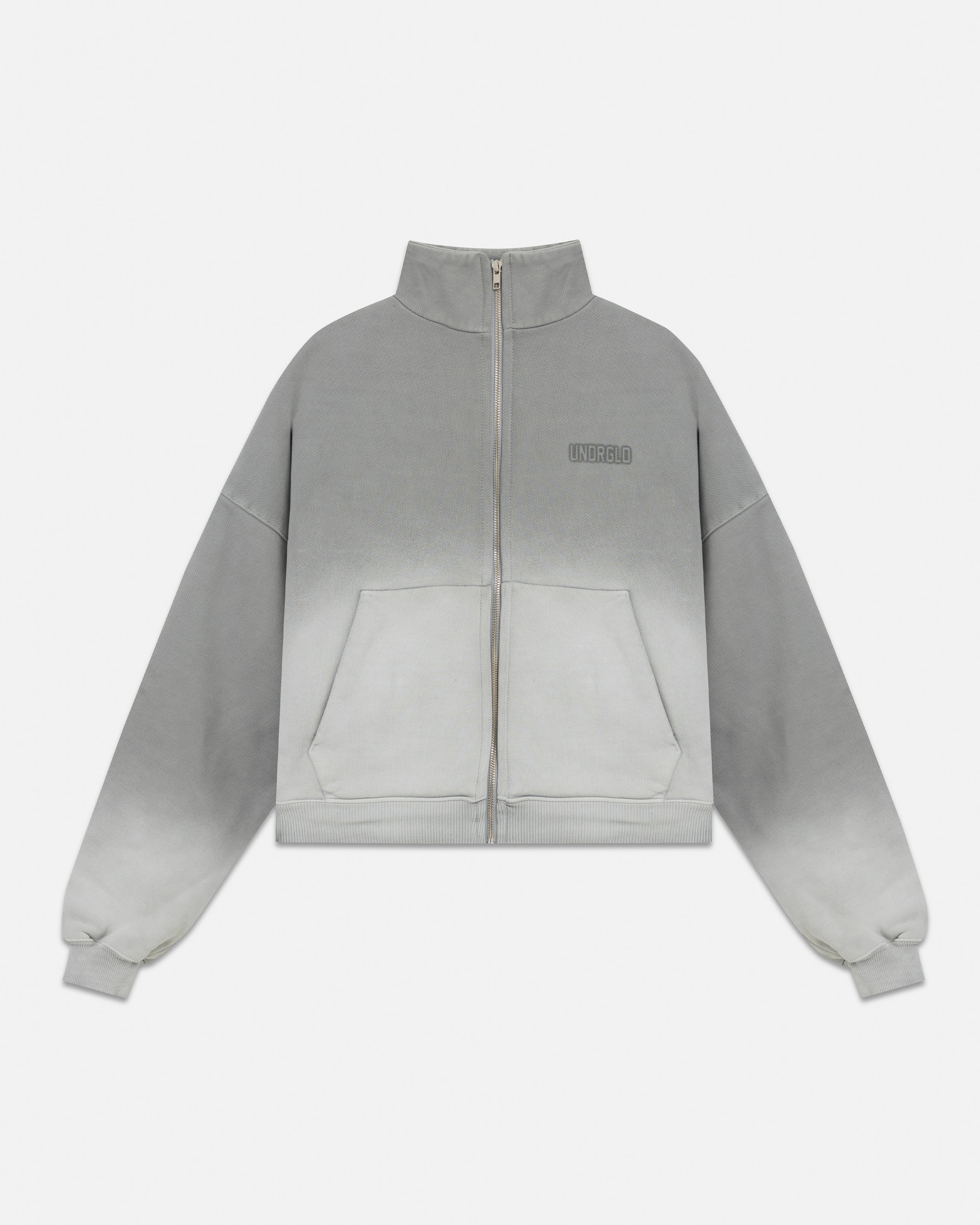 W Holy State UNDRGLD Turtle Neck Boxy Fit Hoodie Faded Gray