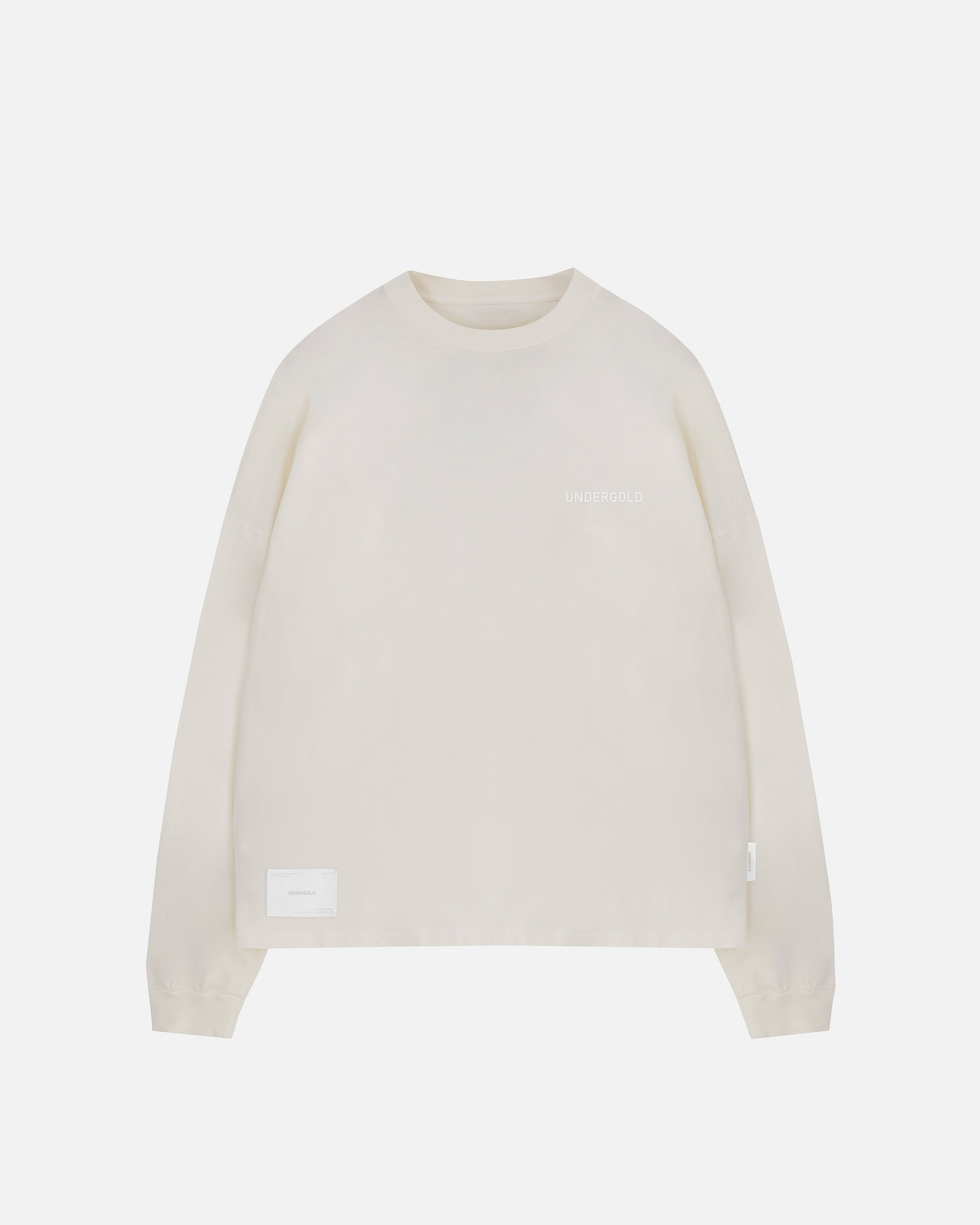 Line Logo Long Sleeve Boxy Fit Tshirt White