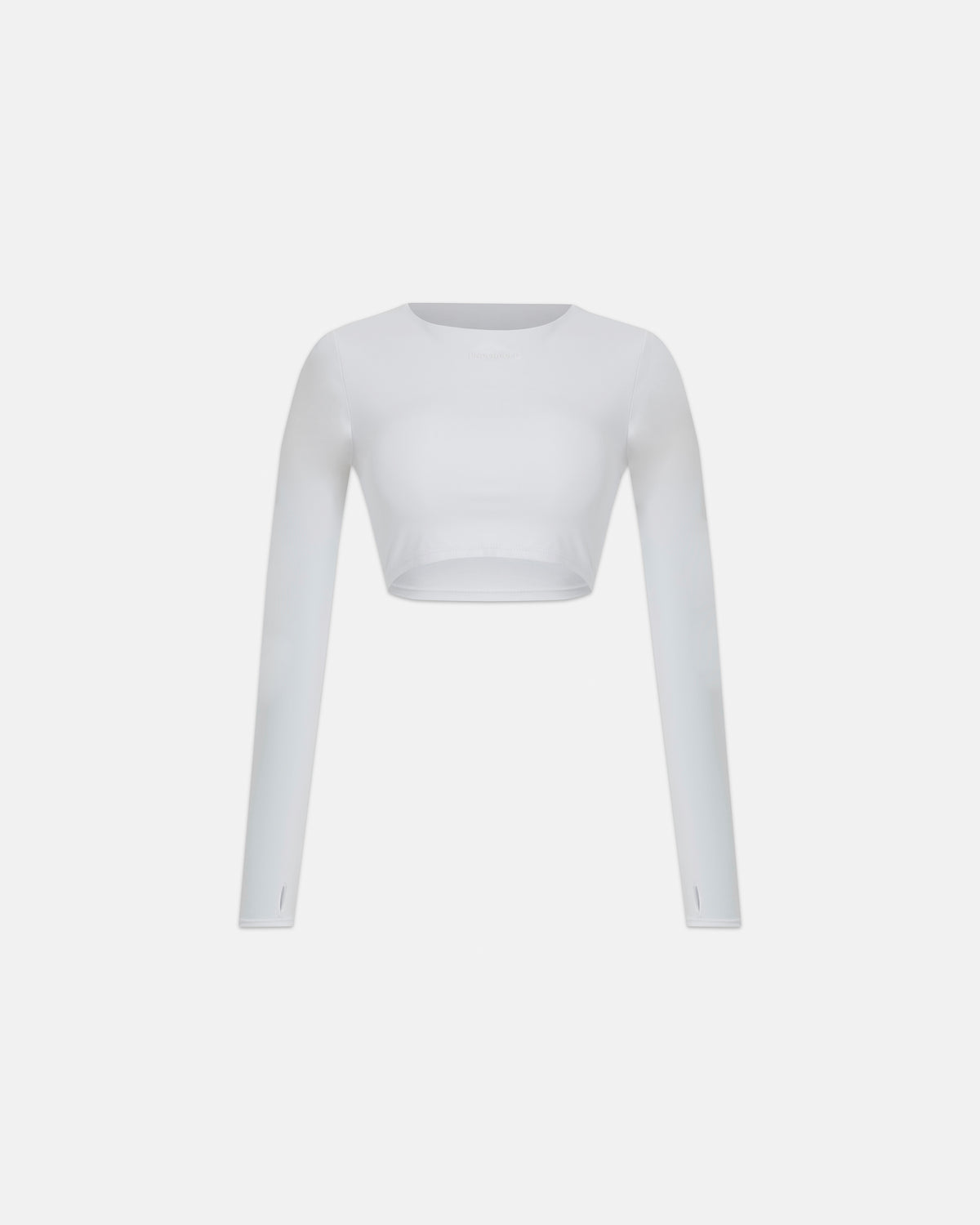 Line Basic Long Sleeve Cropped Tshirt White