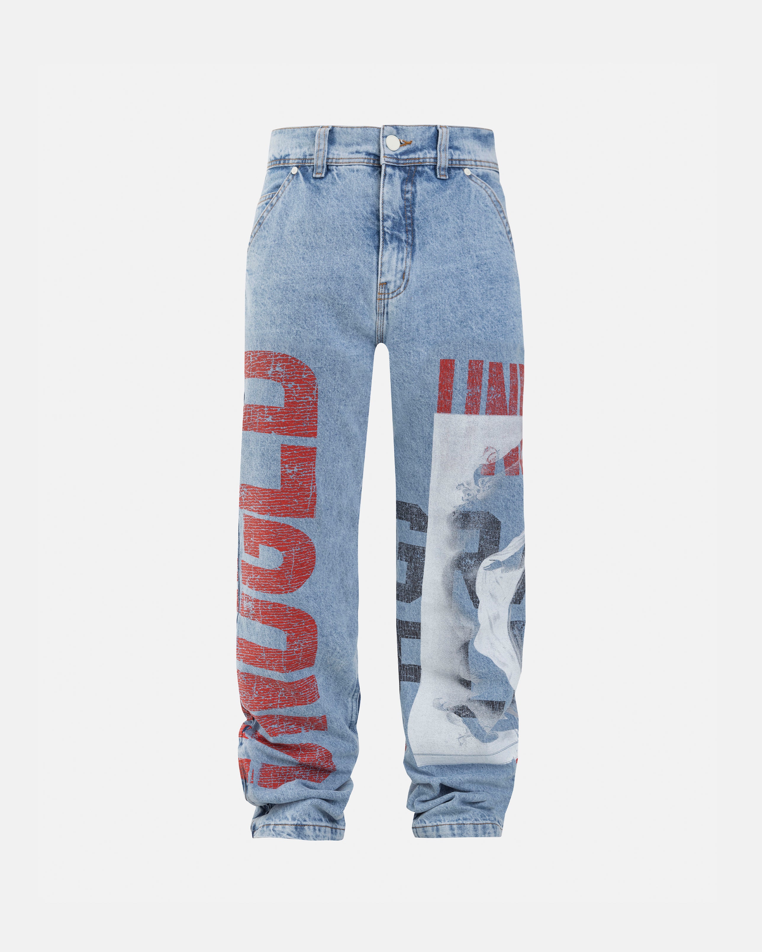 Gratia Plena Mary Regular Zip Jean Washed Blue