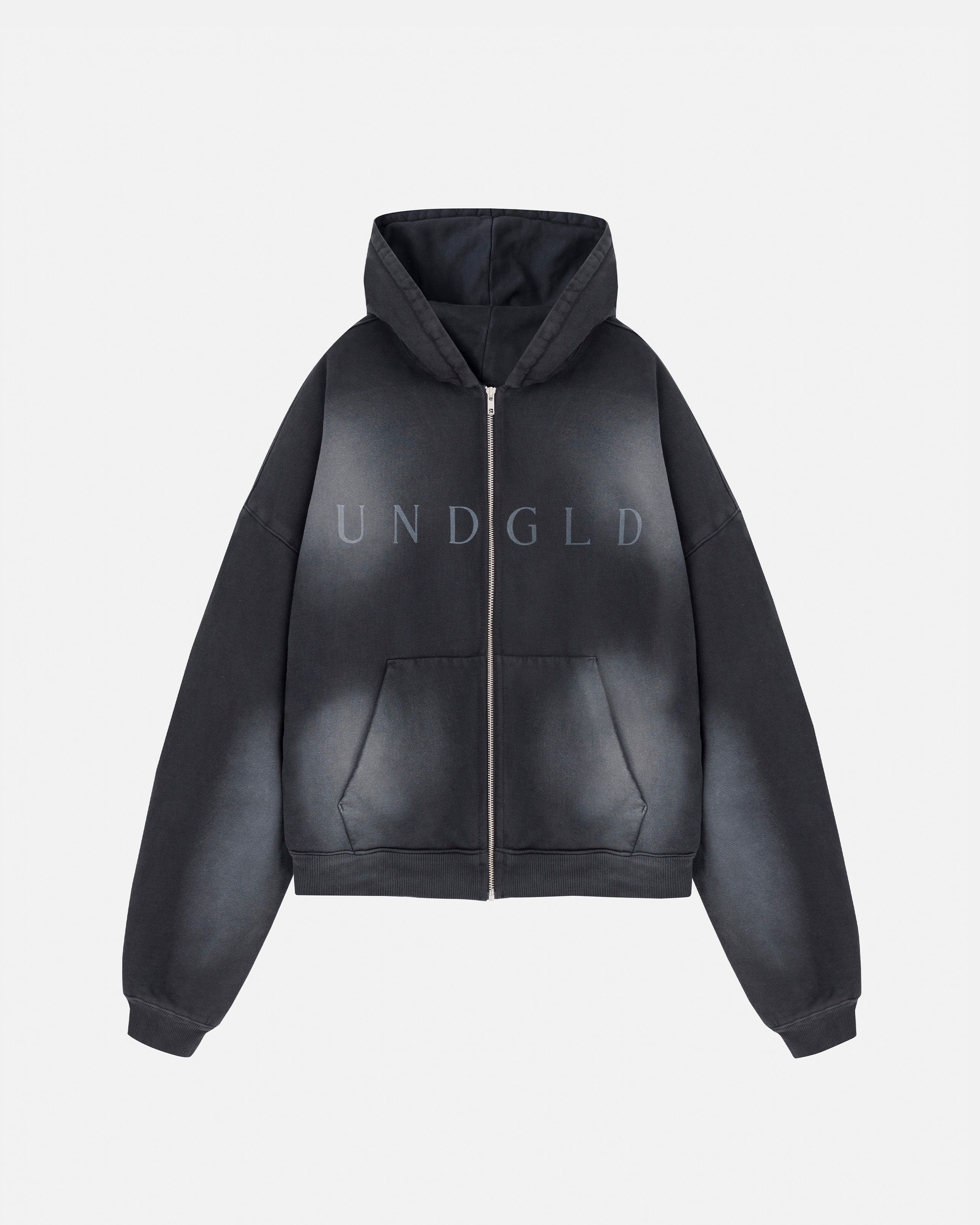 Eternal UNDGLD Boxy Zip Up Hoodie Smokey Black