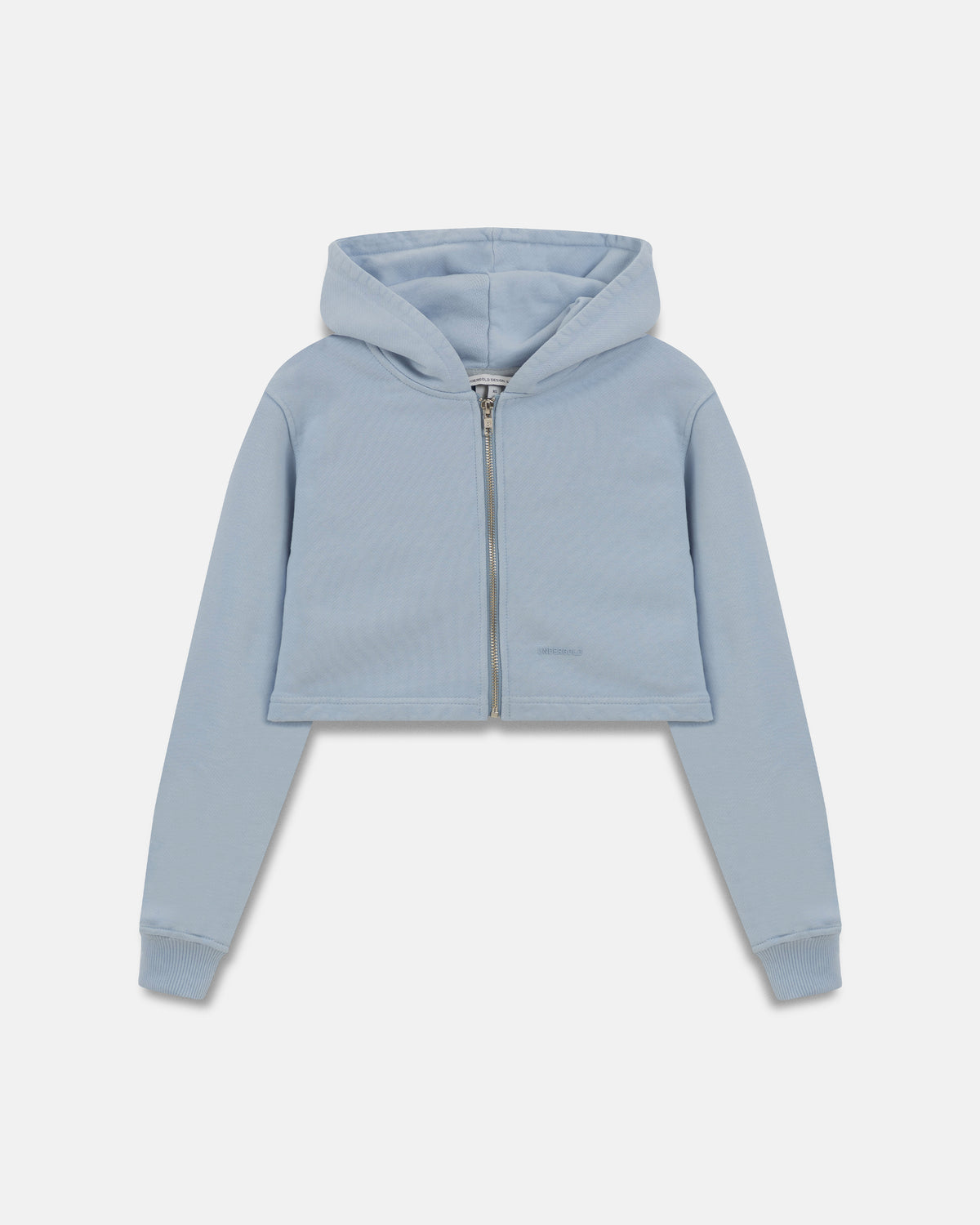 W Basics Undergold Zip Up Slim Fit Hoodie Light Blue