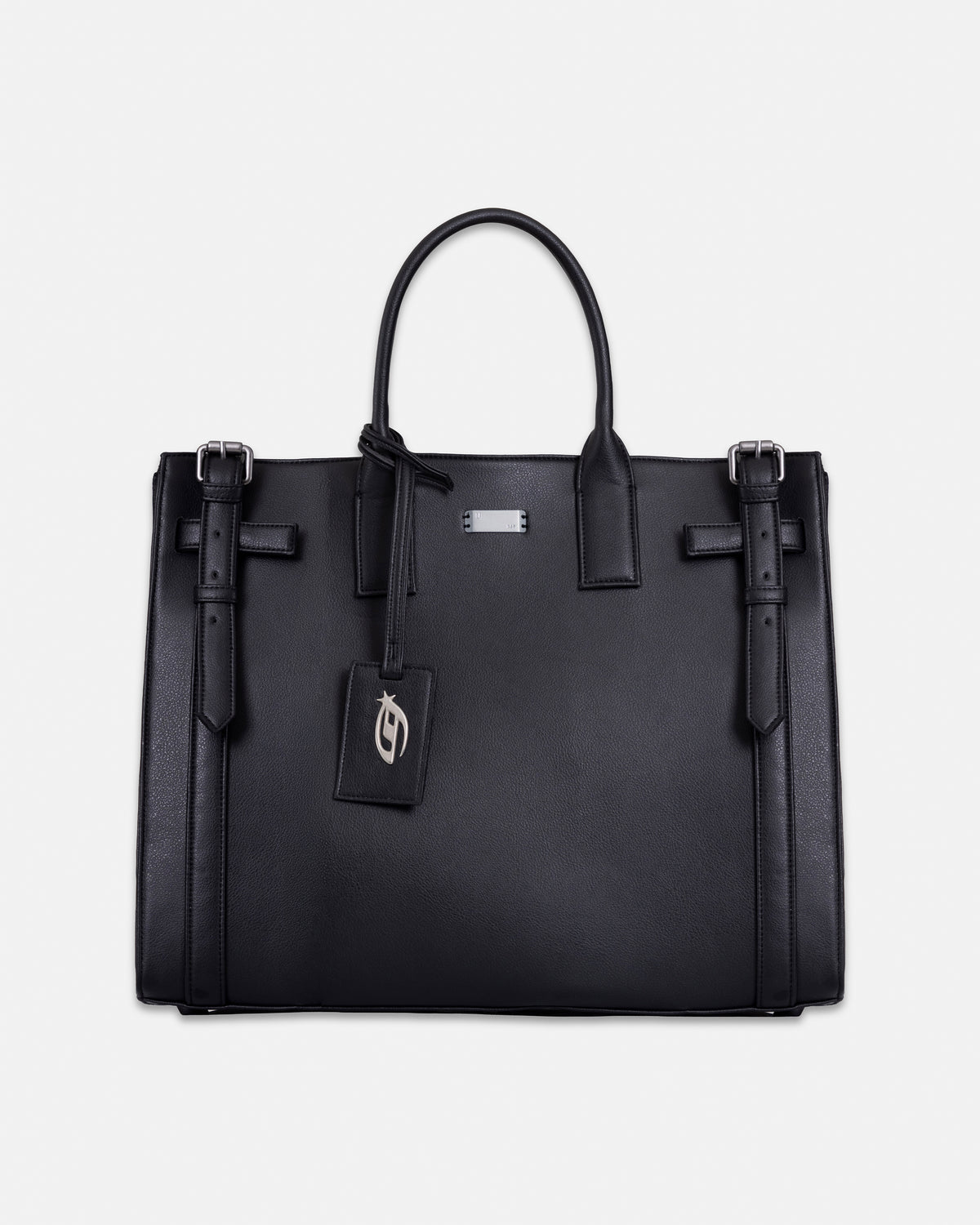 Basics UG Star Leather Tote Bag Black