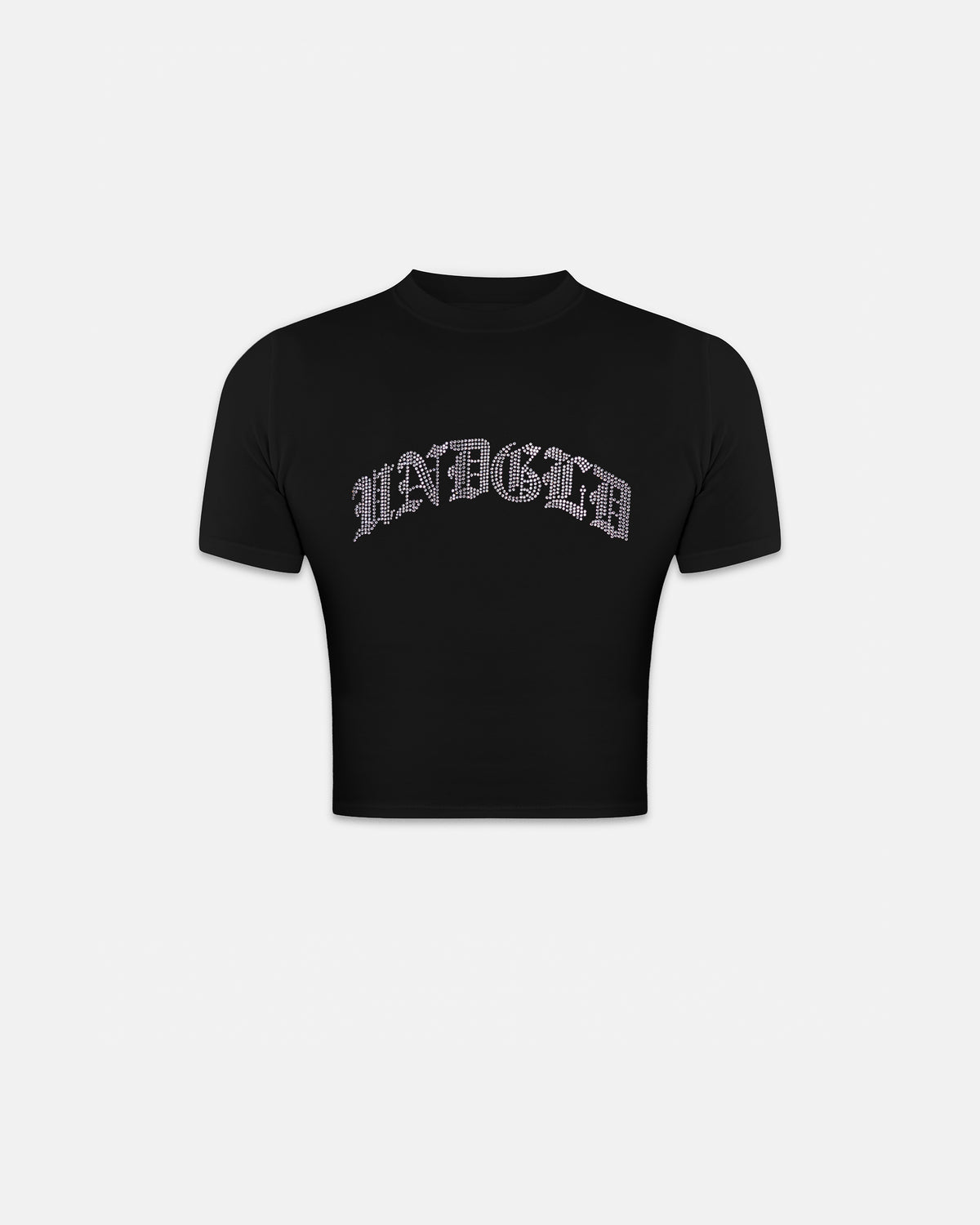 Basics Rhinestone UNDGLD Long Baby Tee Black