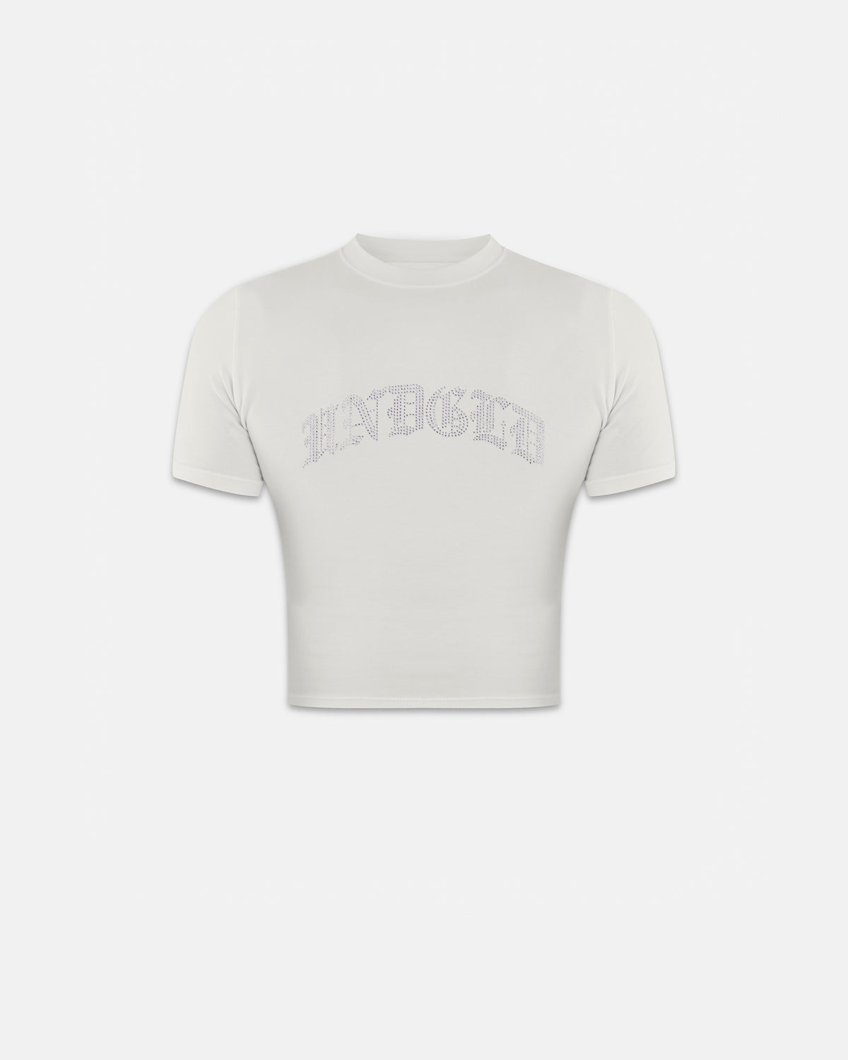 Basics Rhinestone UNDGLD Long Baby Tee White