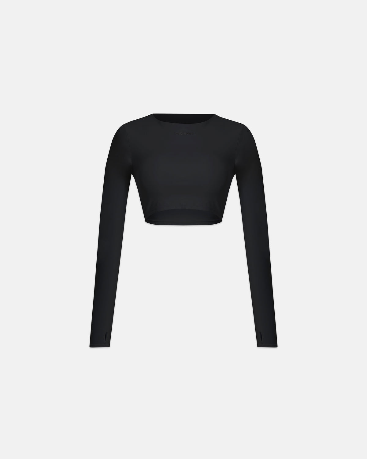 Line Basic Long Sleeve Cropped Tshirt Black