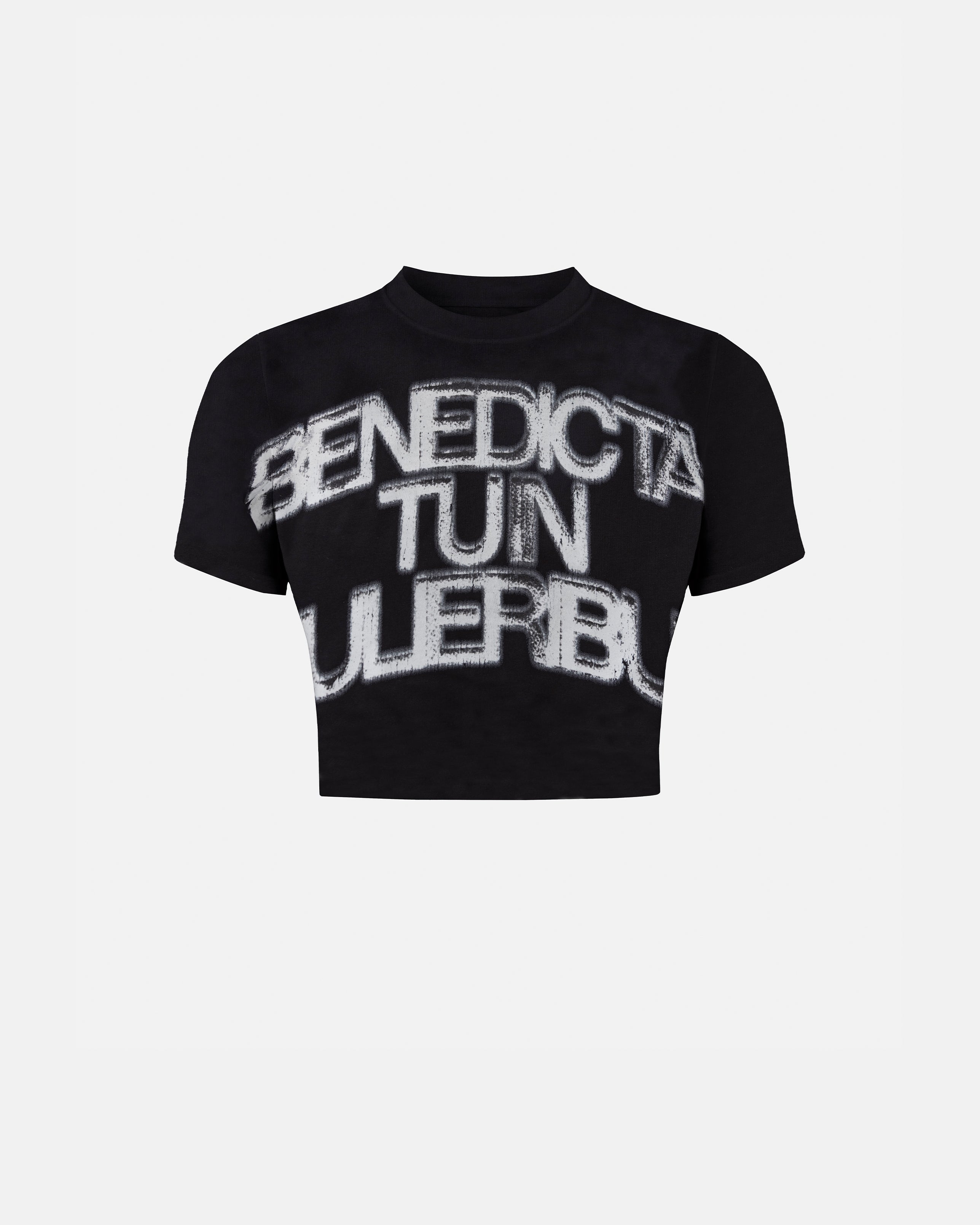 Gratia Plena Benedicta Baby Tee Black