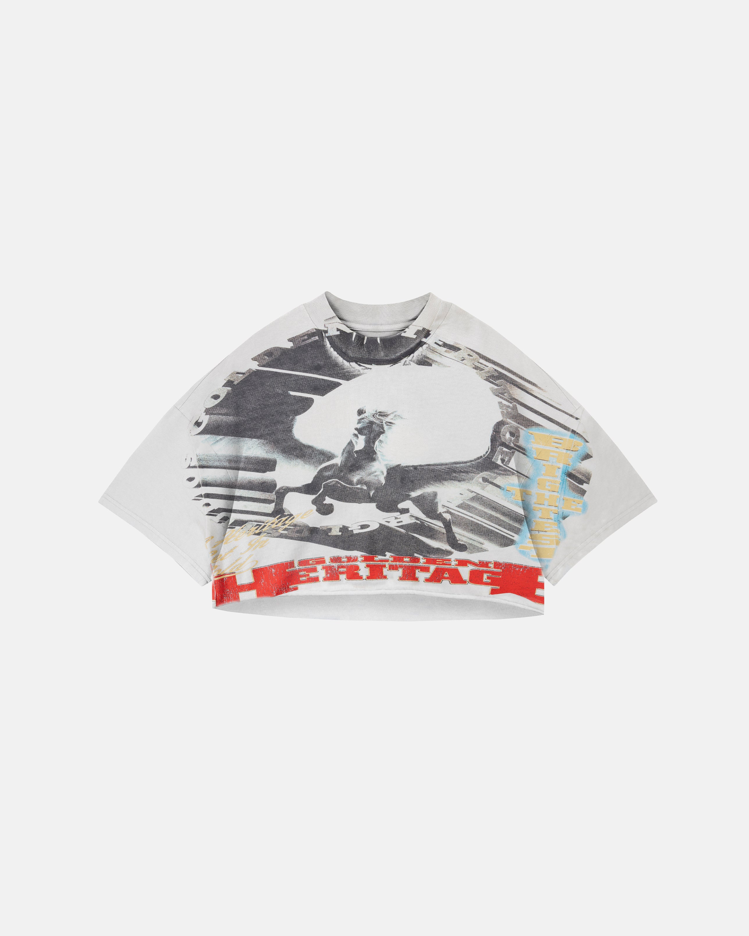 Golden Heritage Pegasus Crop Top White