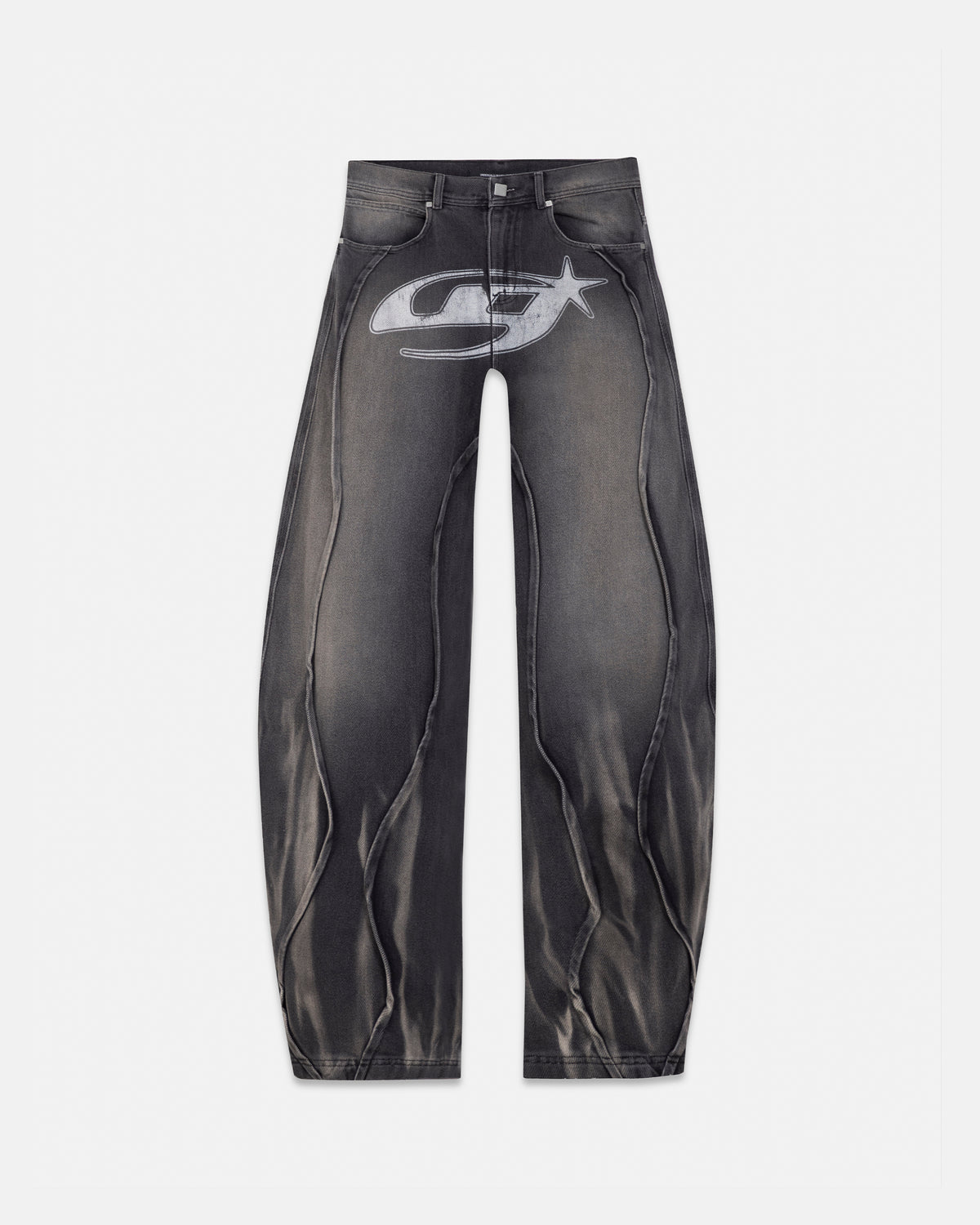 W Act 1 UG Star Barrel Vein Jean Washed Black