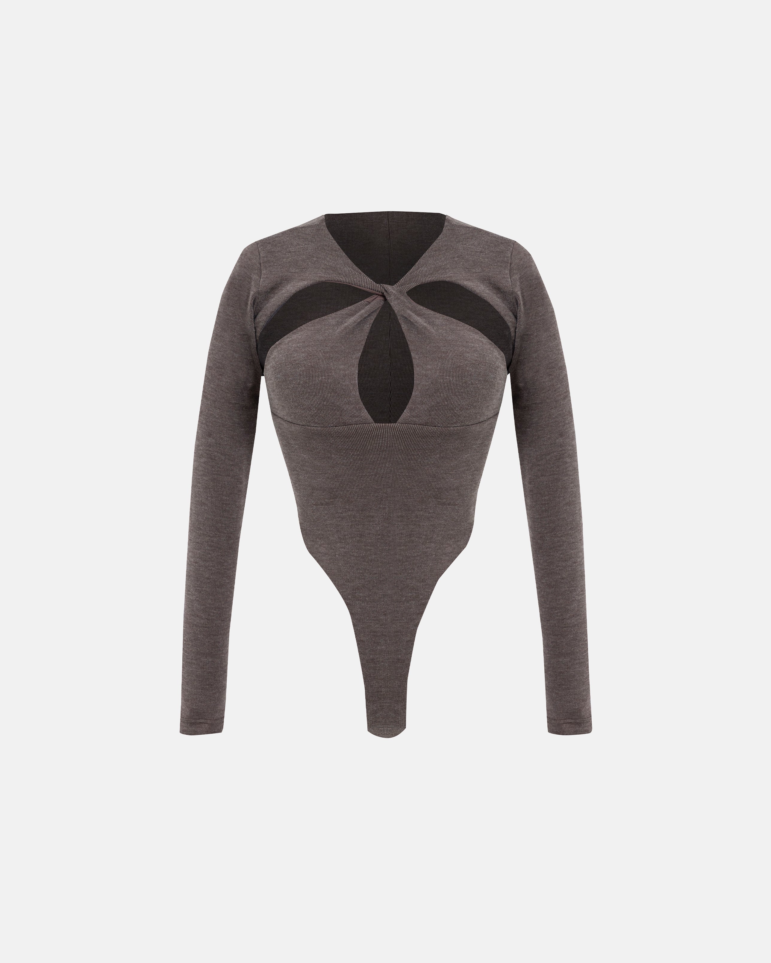 Basics Oval Braided Bodysuit Brown