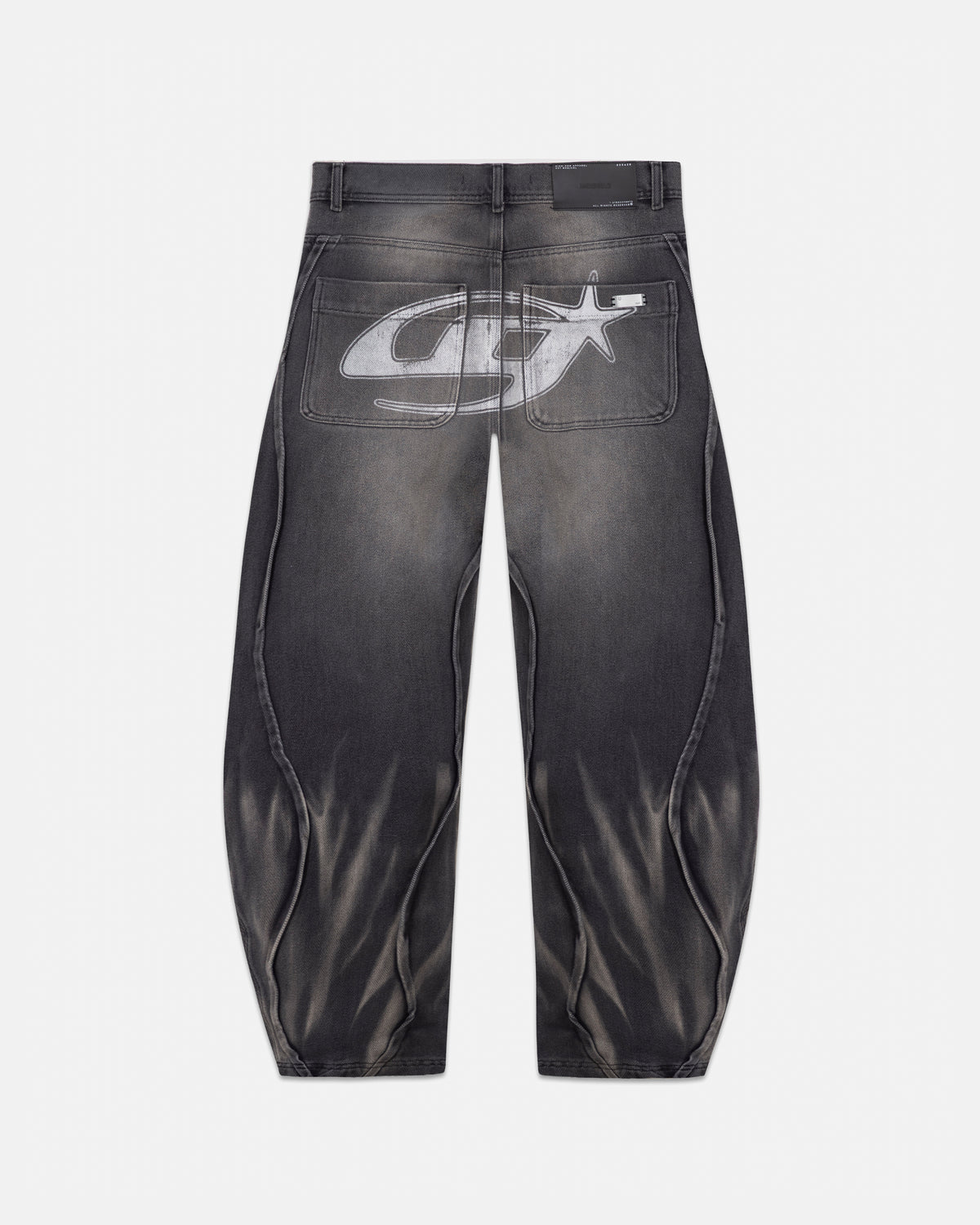 Act 1 UG Star Barrel Vein Jean Washed Black