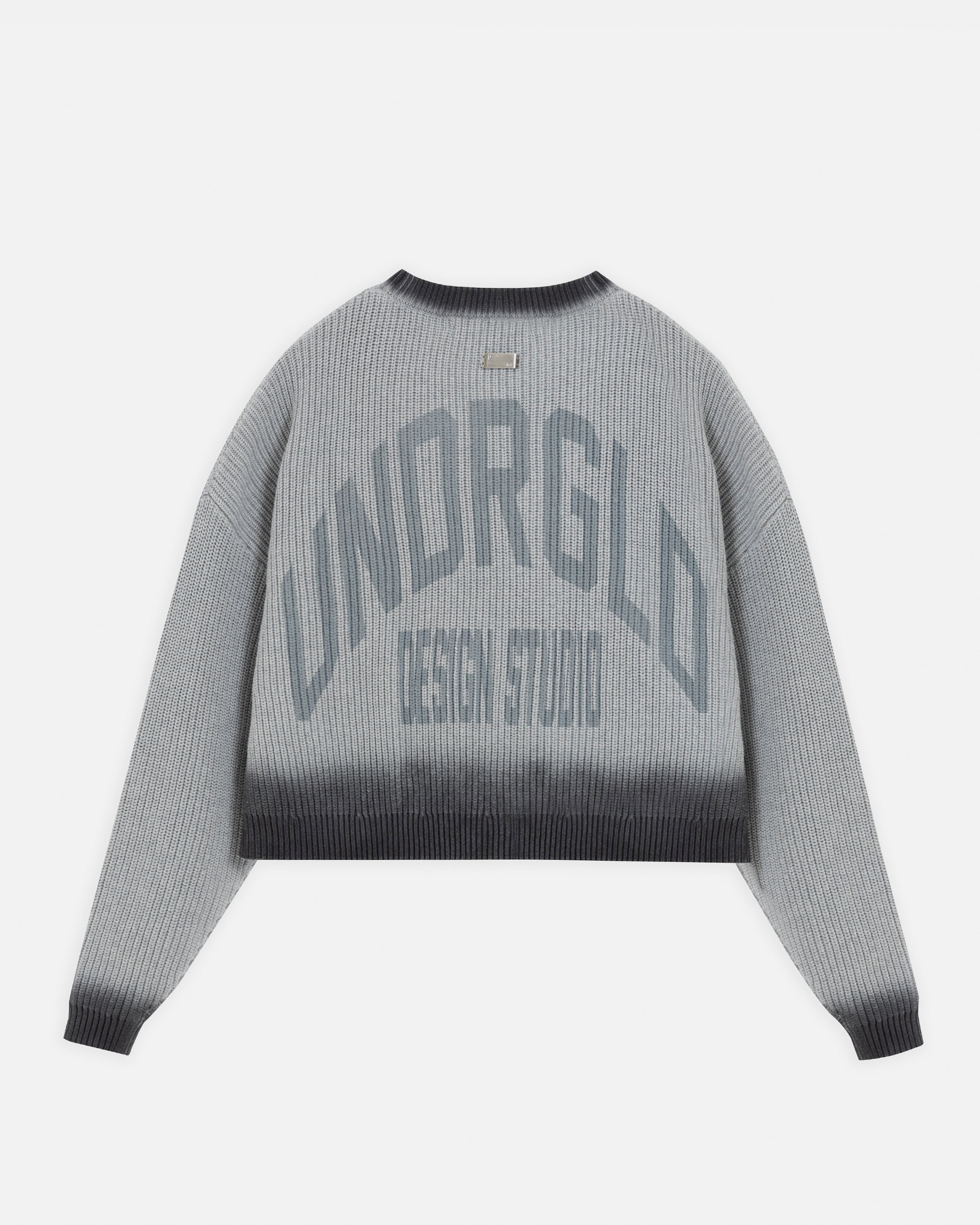 Basics Gradient Knit Crewneck Gradient Gray