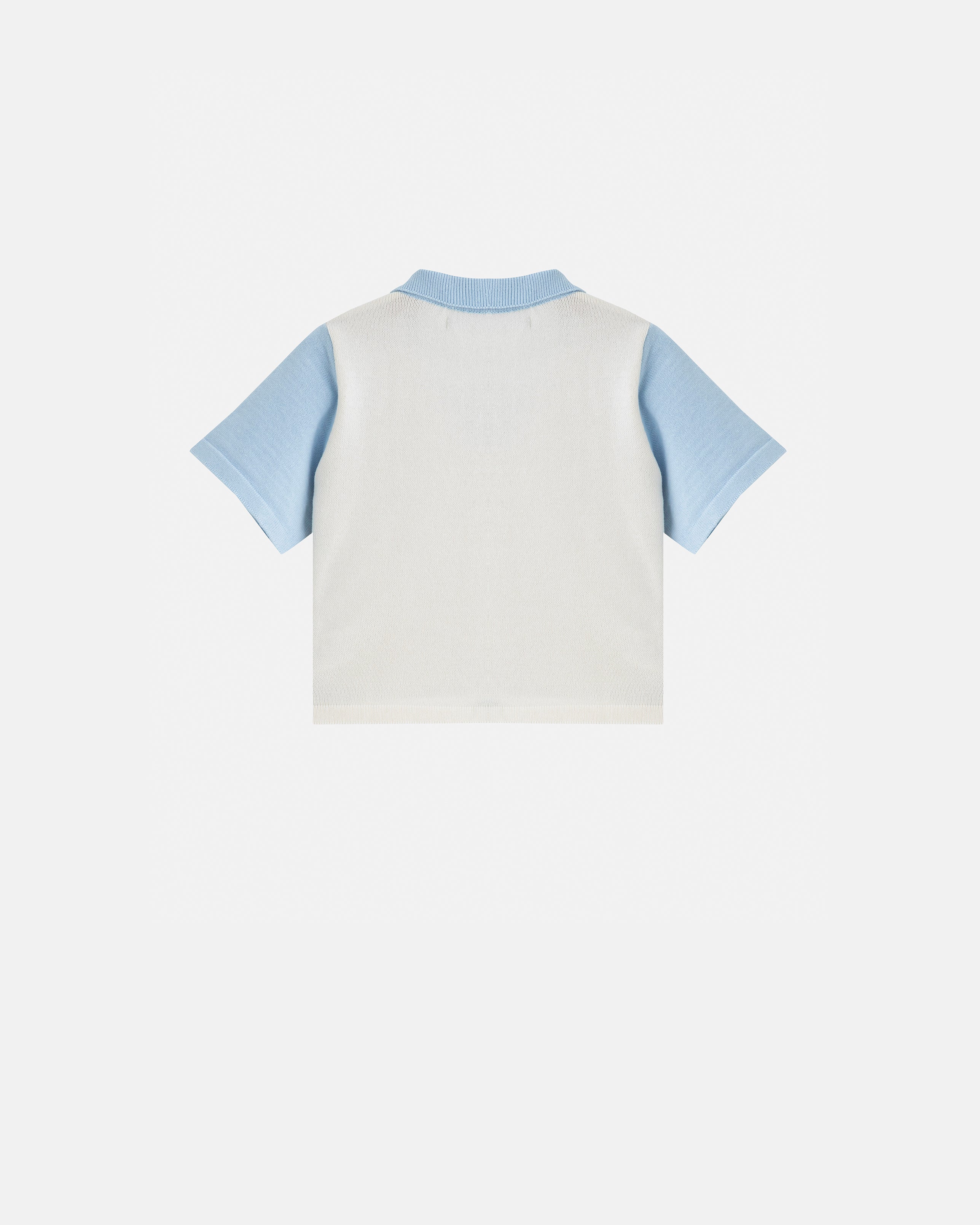 W Basic Knitted Polo Shirt White/Blue