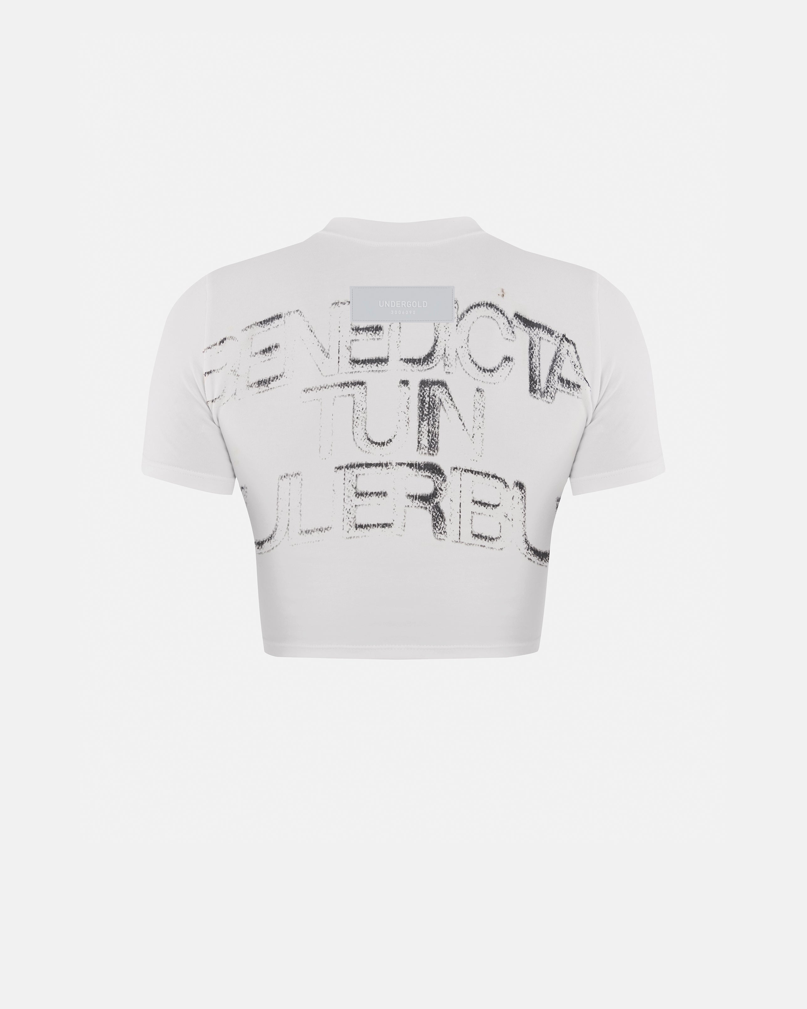 Gratia Plena Benedicta Baby Tee White