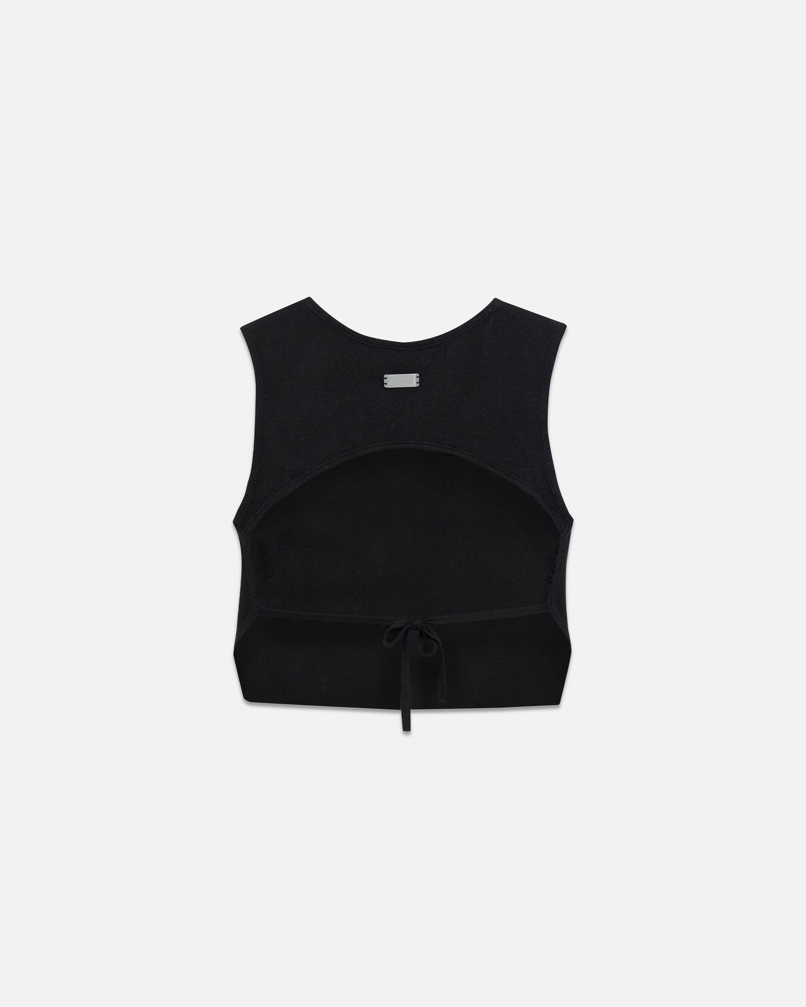 Basics Backless Knit Top Black