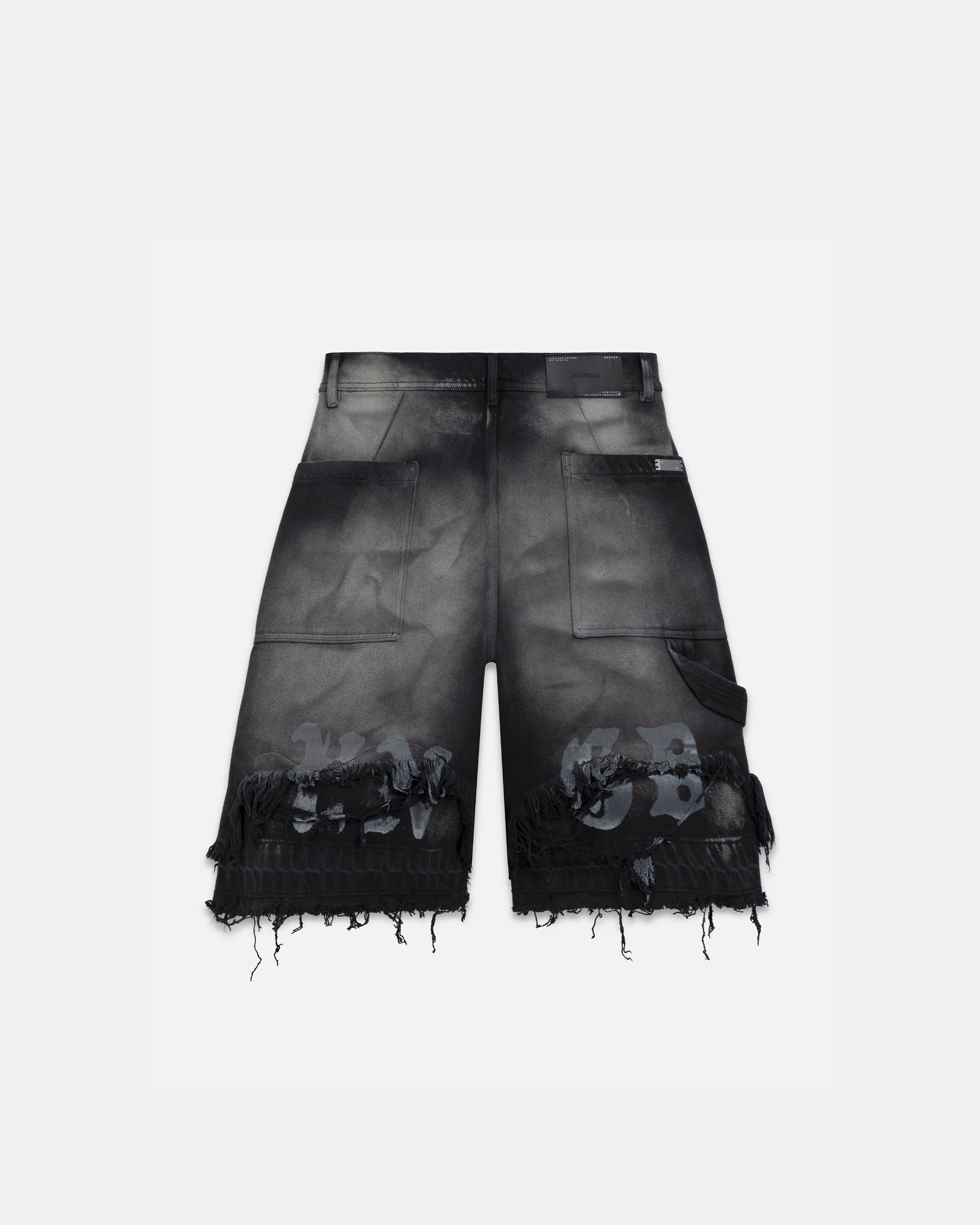 94' UNDRGLD Double Destroyed Jorts Vintage Gray