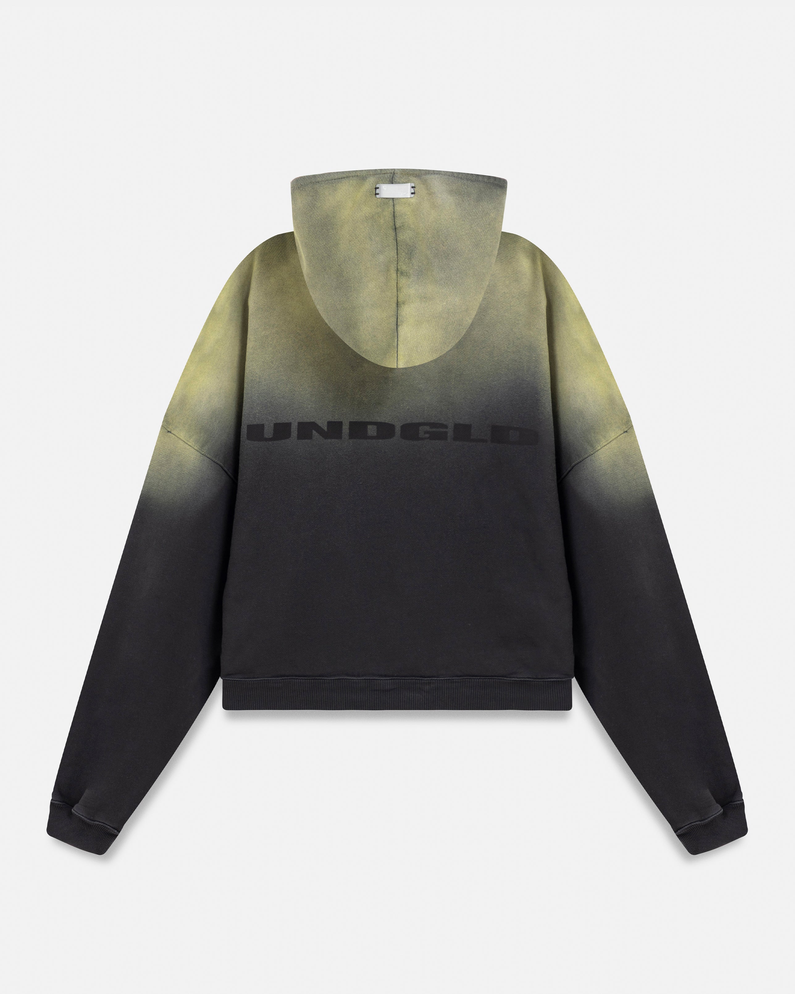 Holy State UNDGLD Half Zip Up Boxy Fit Hoodie Black / Yellow