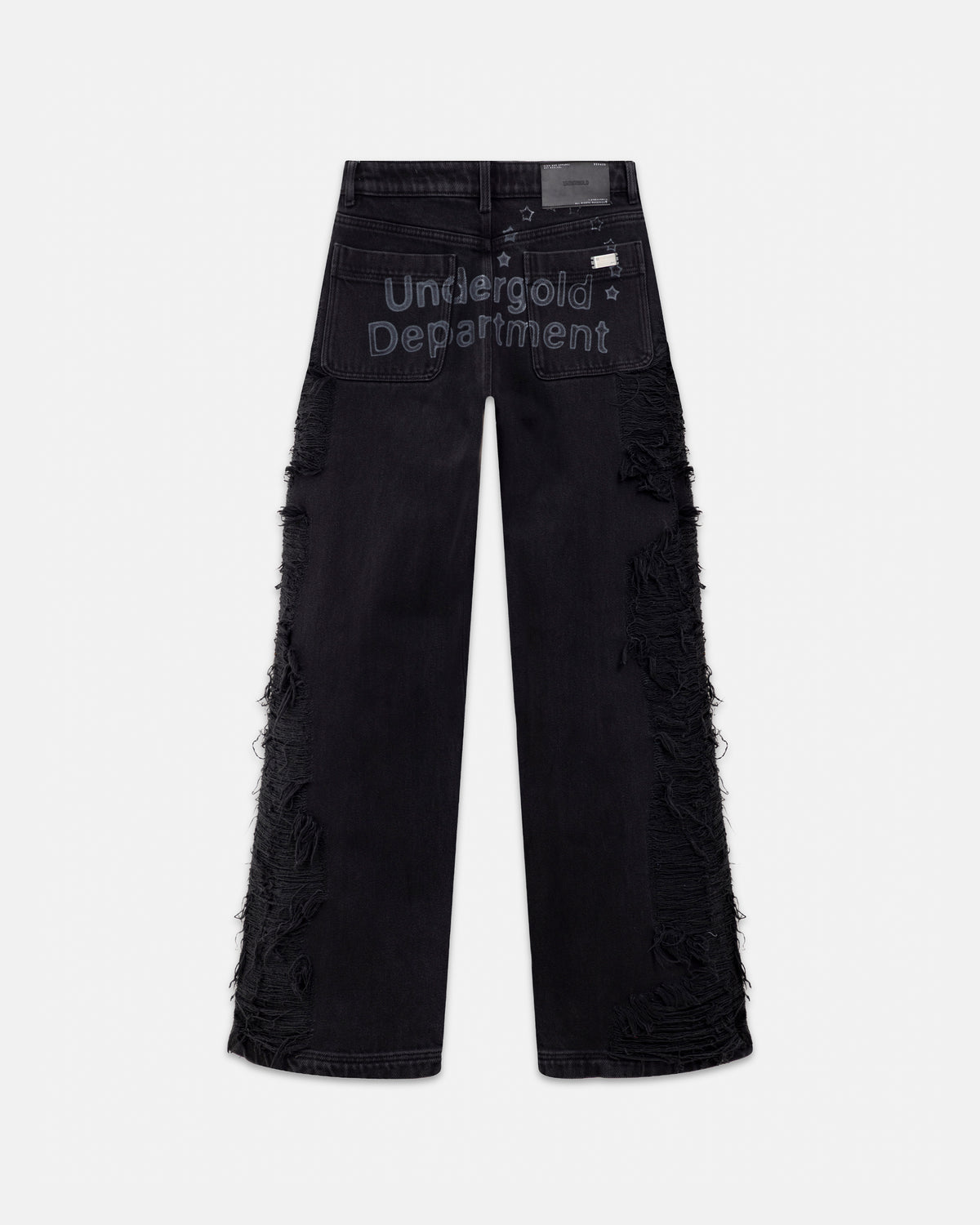 W Pilgrimage Undergold Department Double Destroyed Wide Jean Washed Black