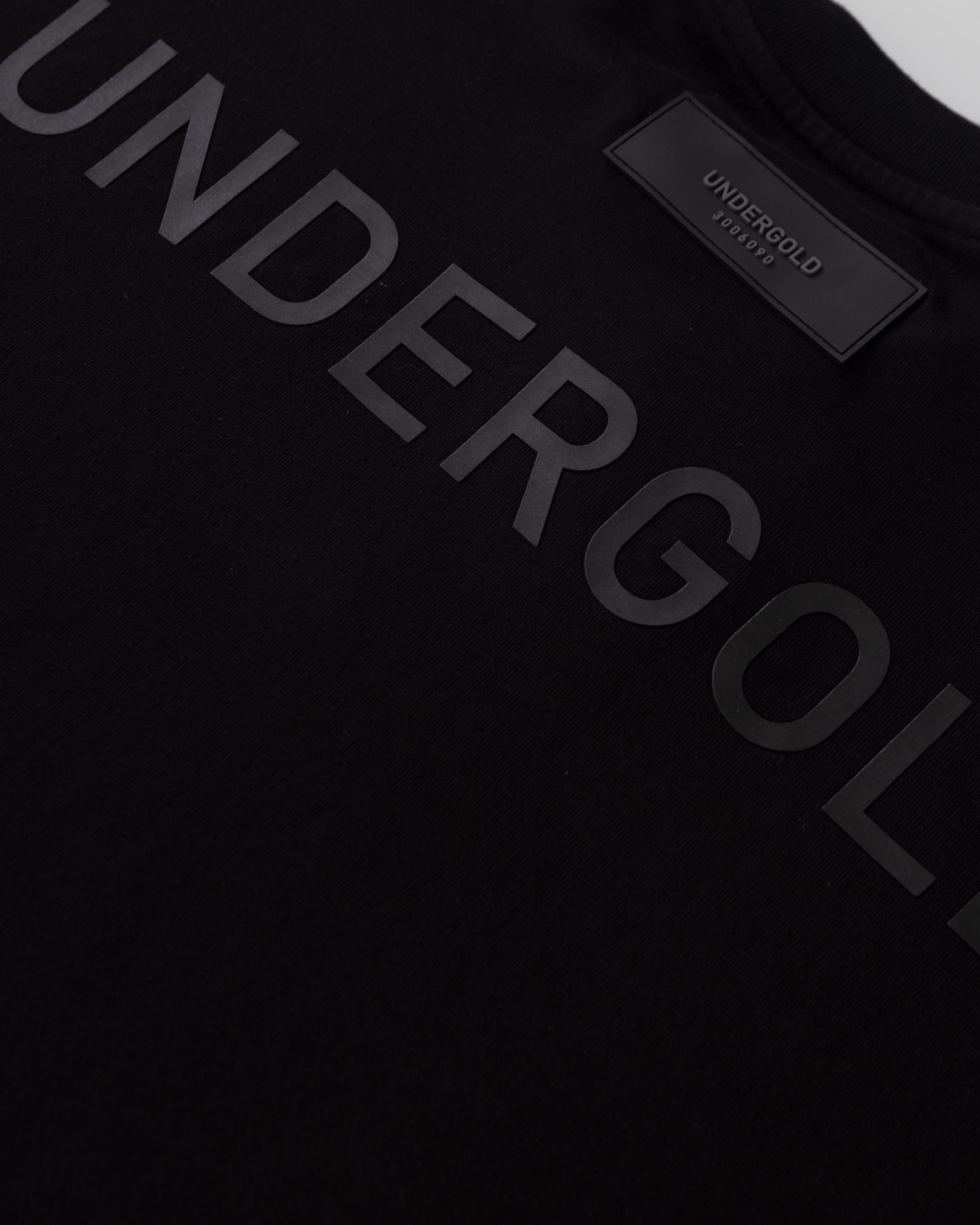 Line Logo Long Sleeve Boxy Fit Tshirt Black