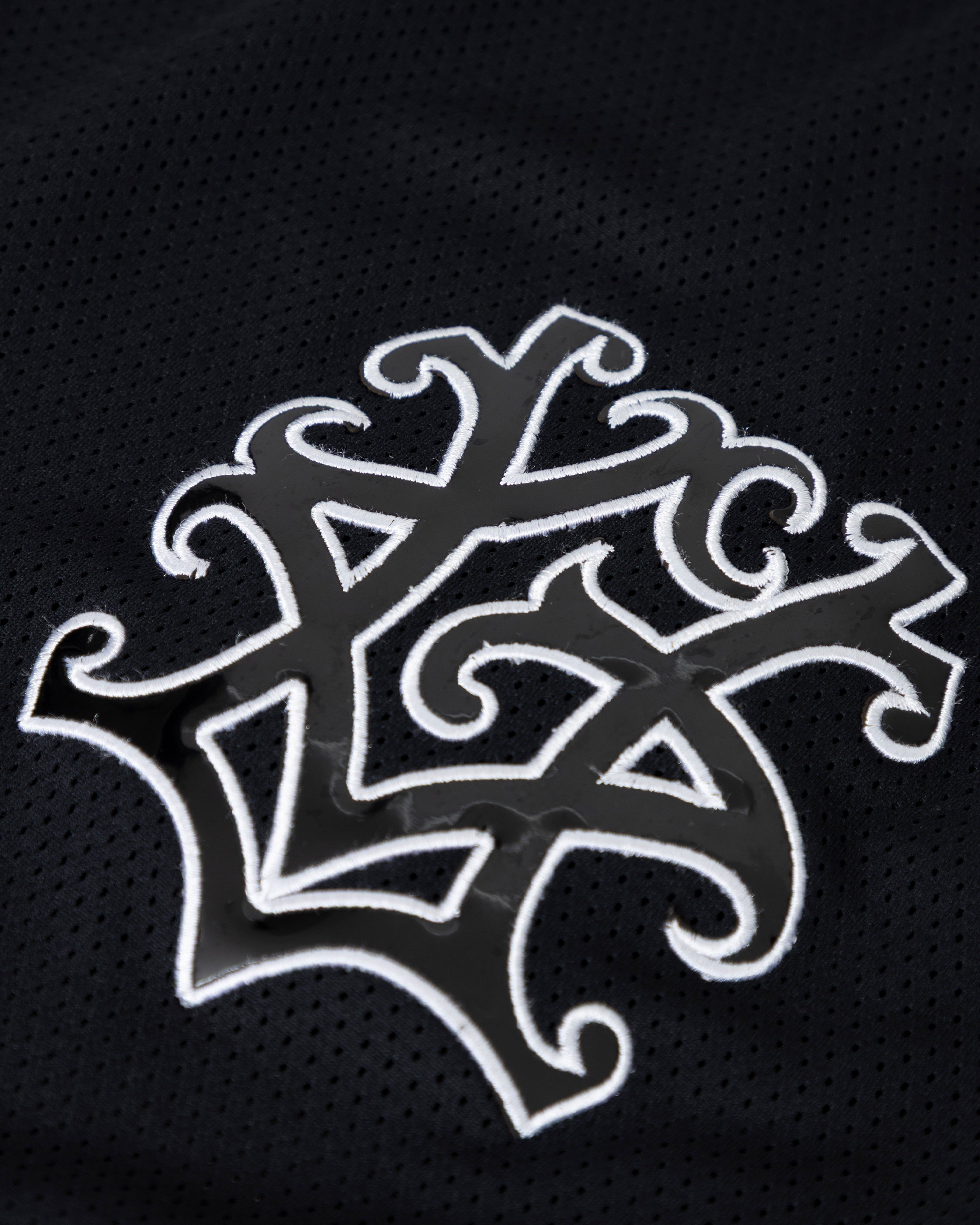 Line Embroidered UG Mesh Short Black