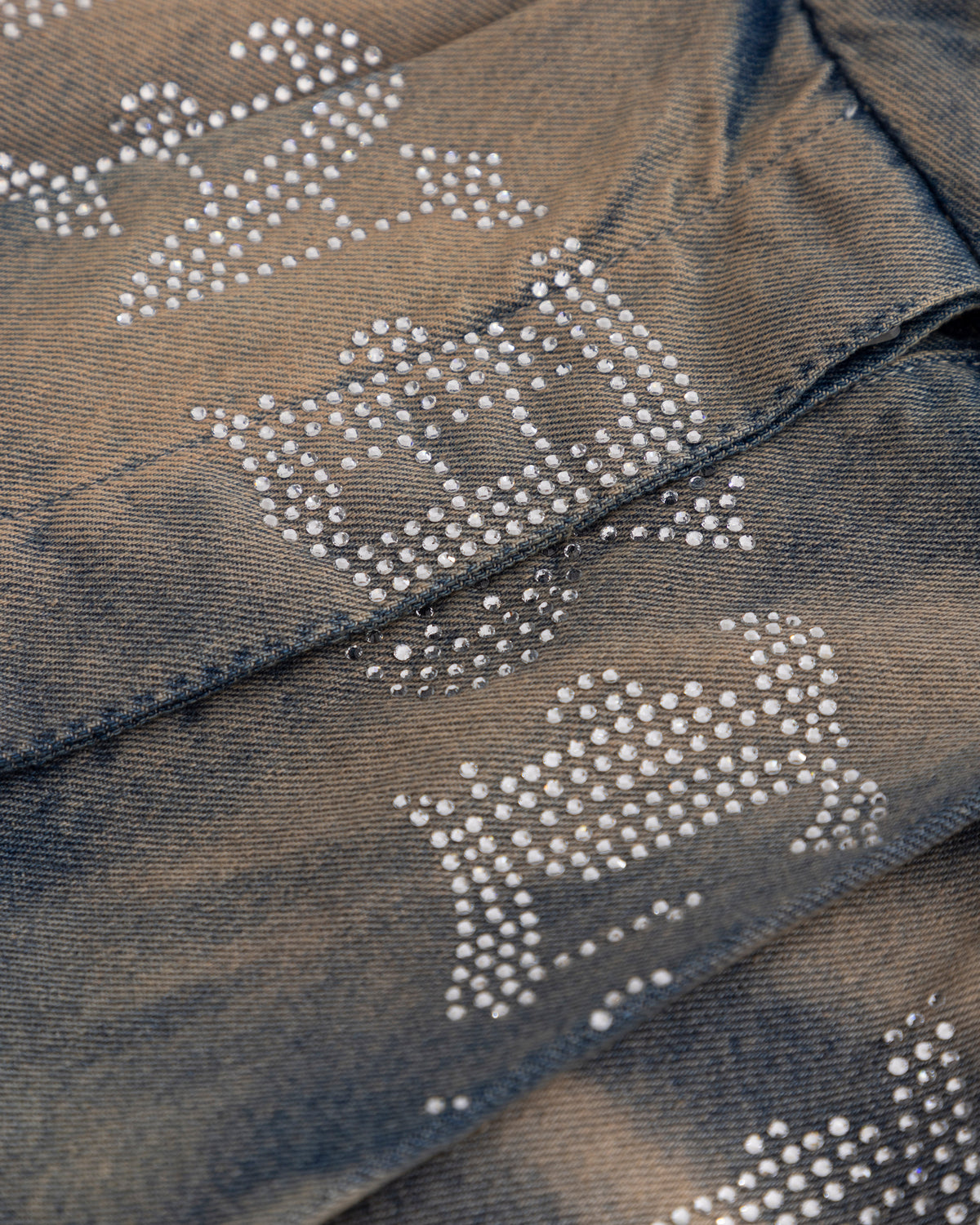 Revelation Rhinestone UNDGLD Mini Skirt Sand Blue