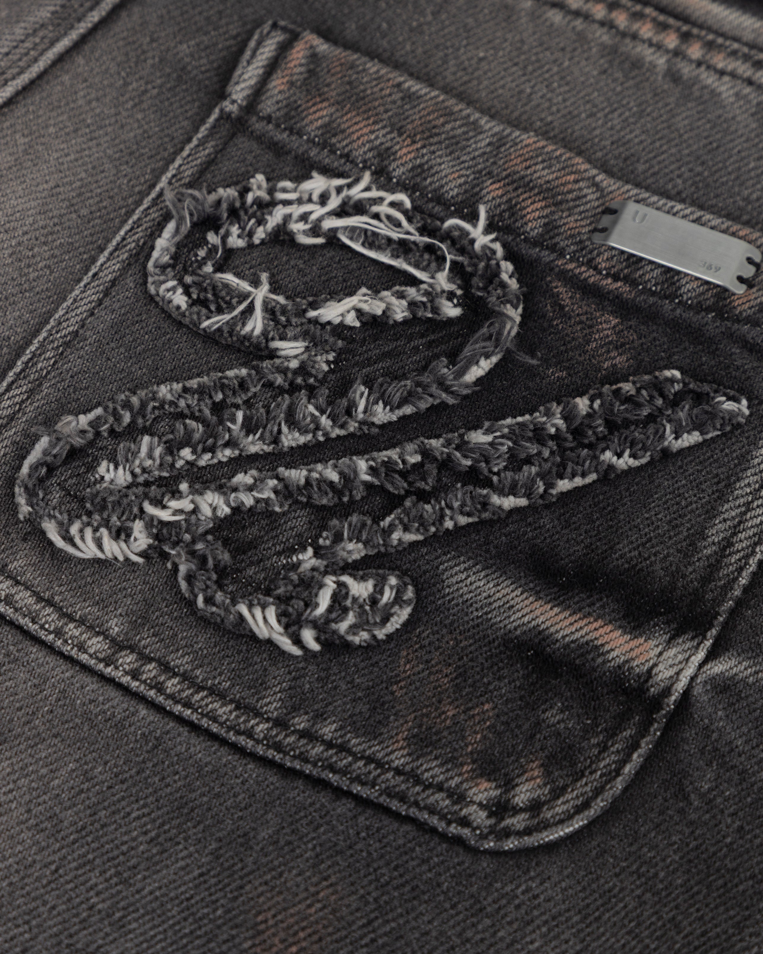 Holy State Stripe Wide Jeans Ash Black