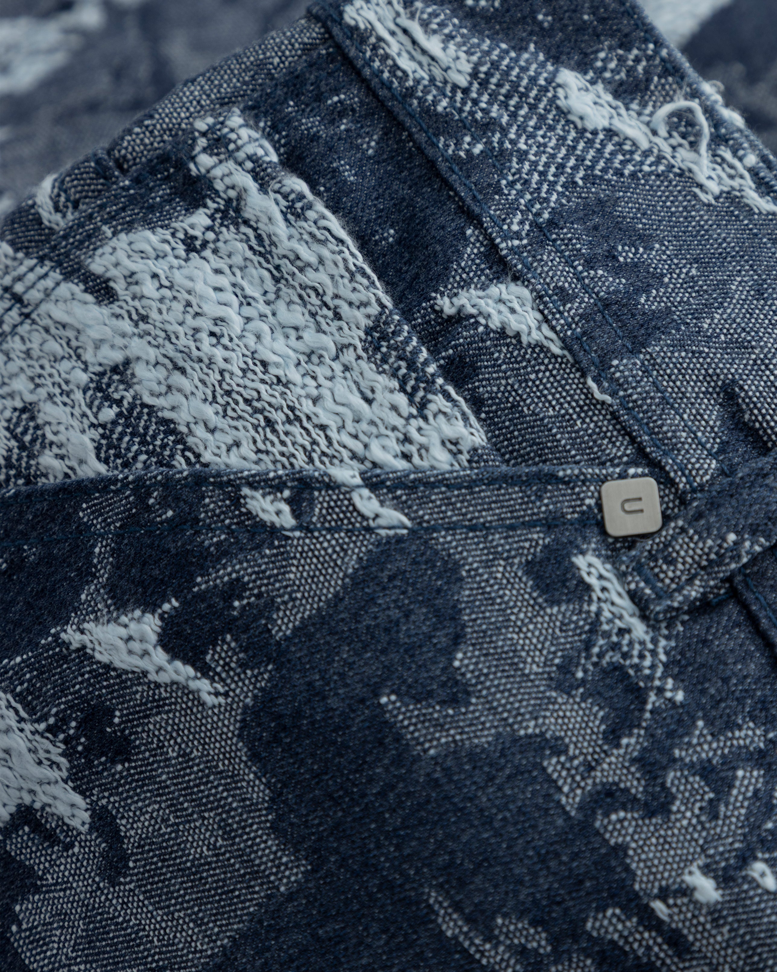Capsule Basic Jacquard Wide Jeans Cammo Blue