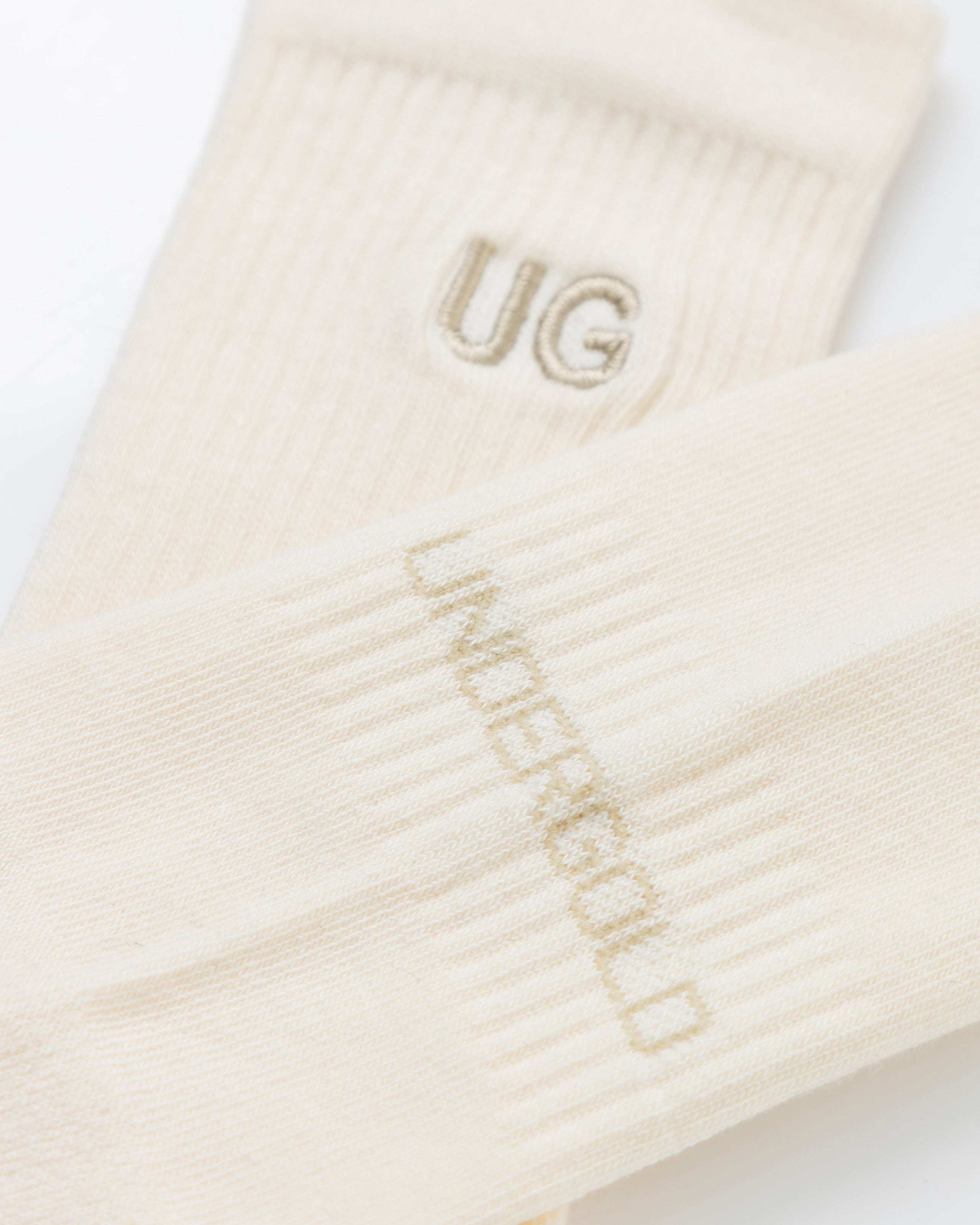 Basics Embroidered UG Socks Cream