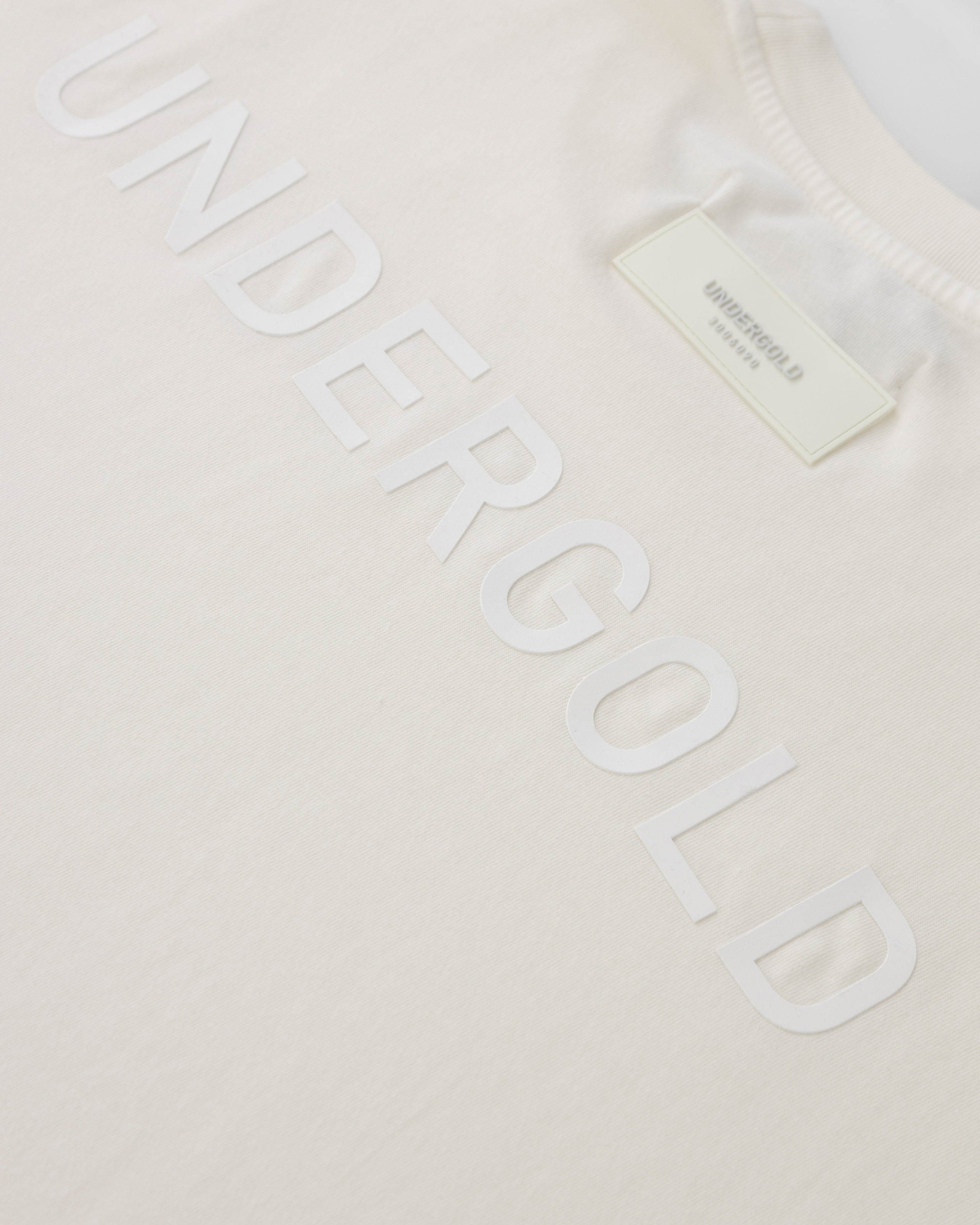 Line Logo Long Sleeve Boxy Fit Tshirt White