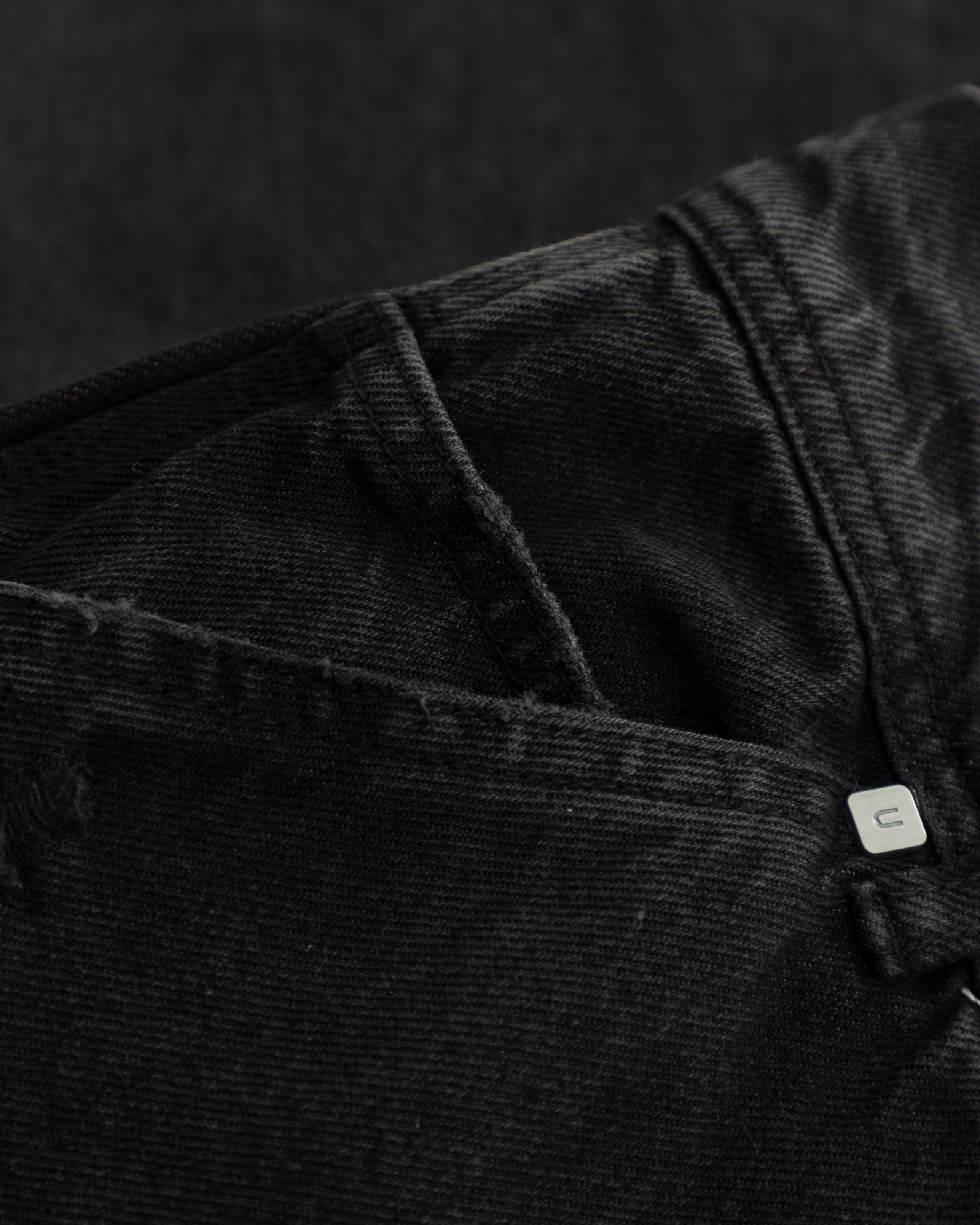 Line Basic Slim Fit Ripped Jeans Washed Black