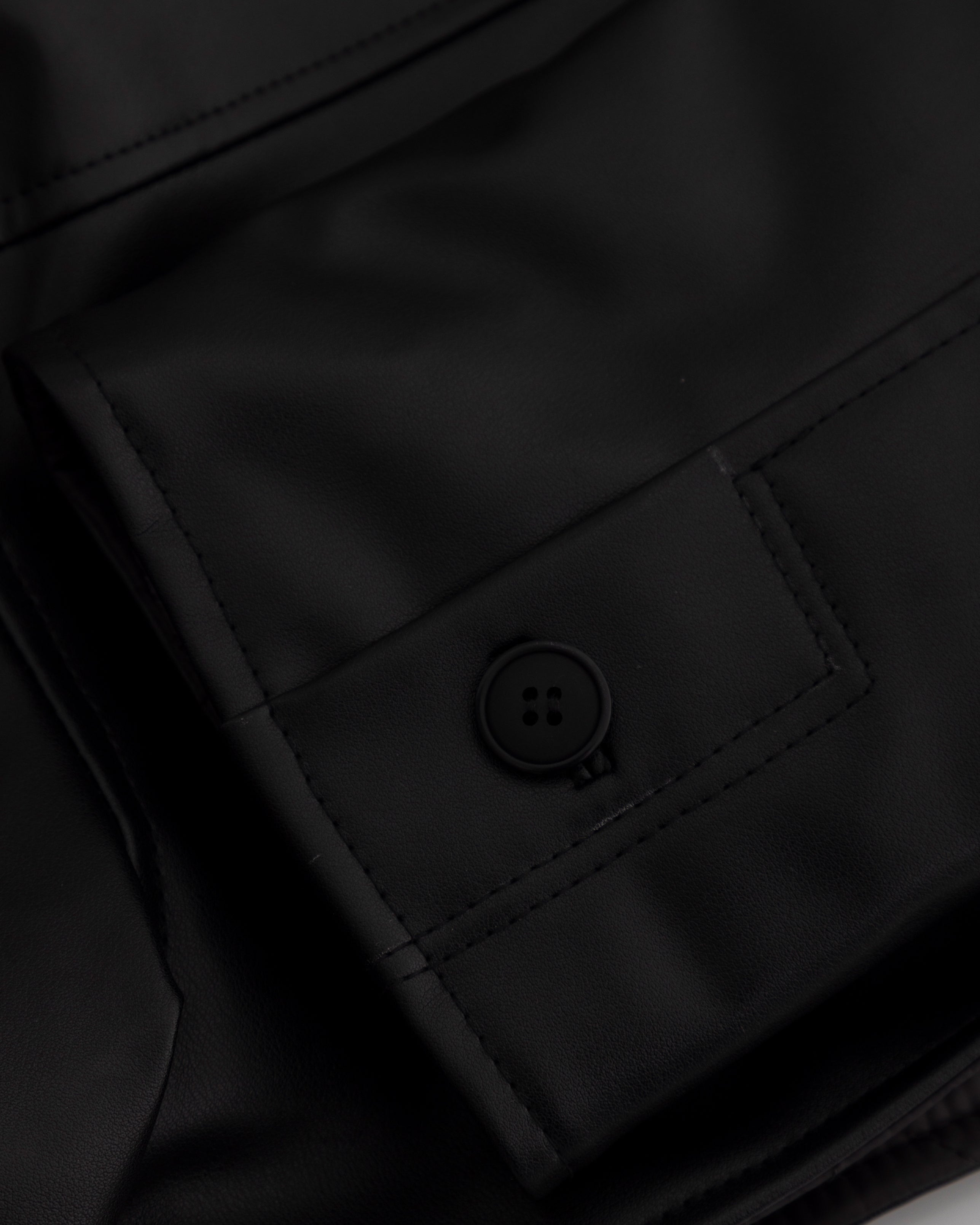 W Basics Undergold Design Studio Cropped Leather Jacket Black