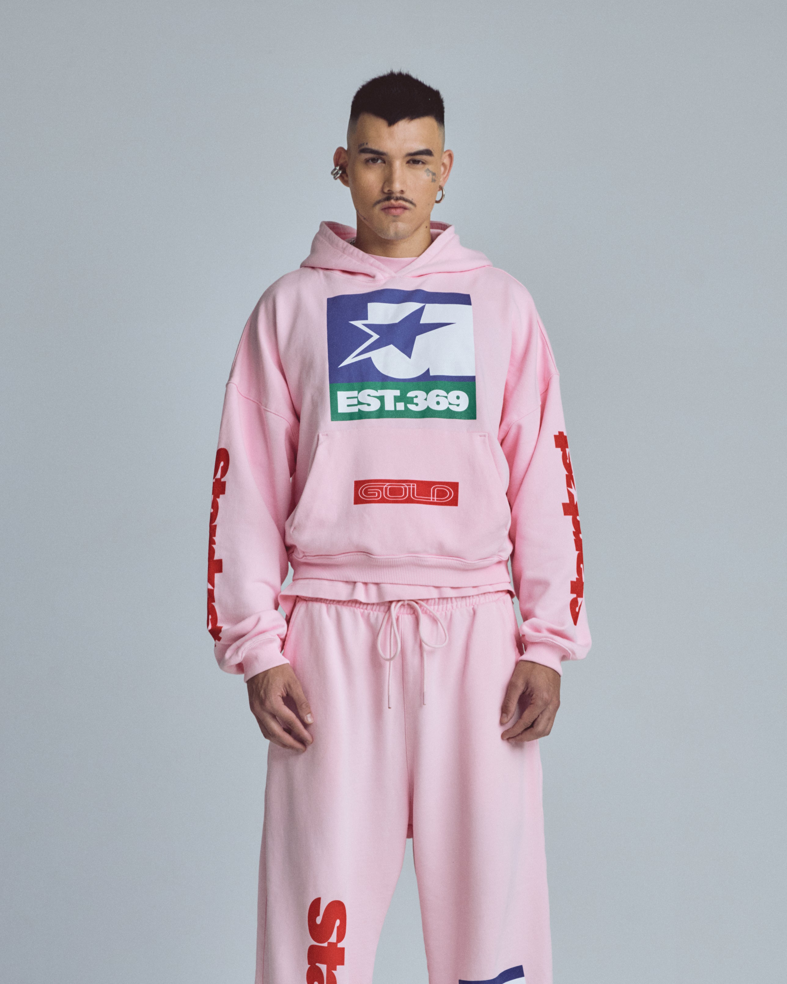 Stardust Symbol Boxy Fit Hoodie Pink