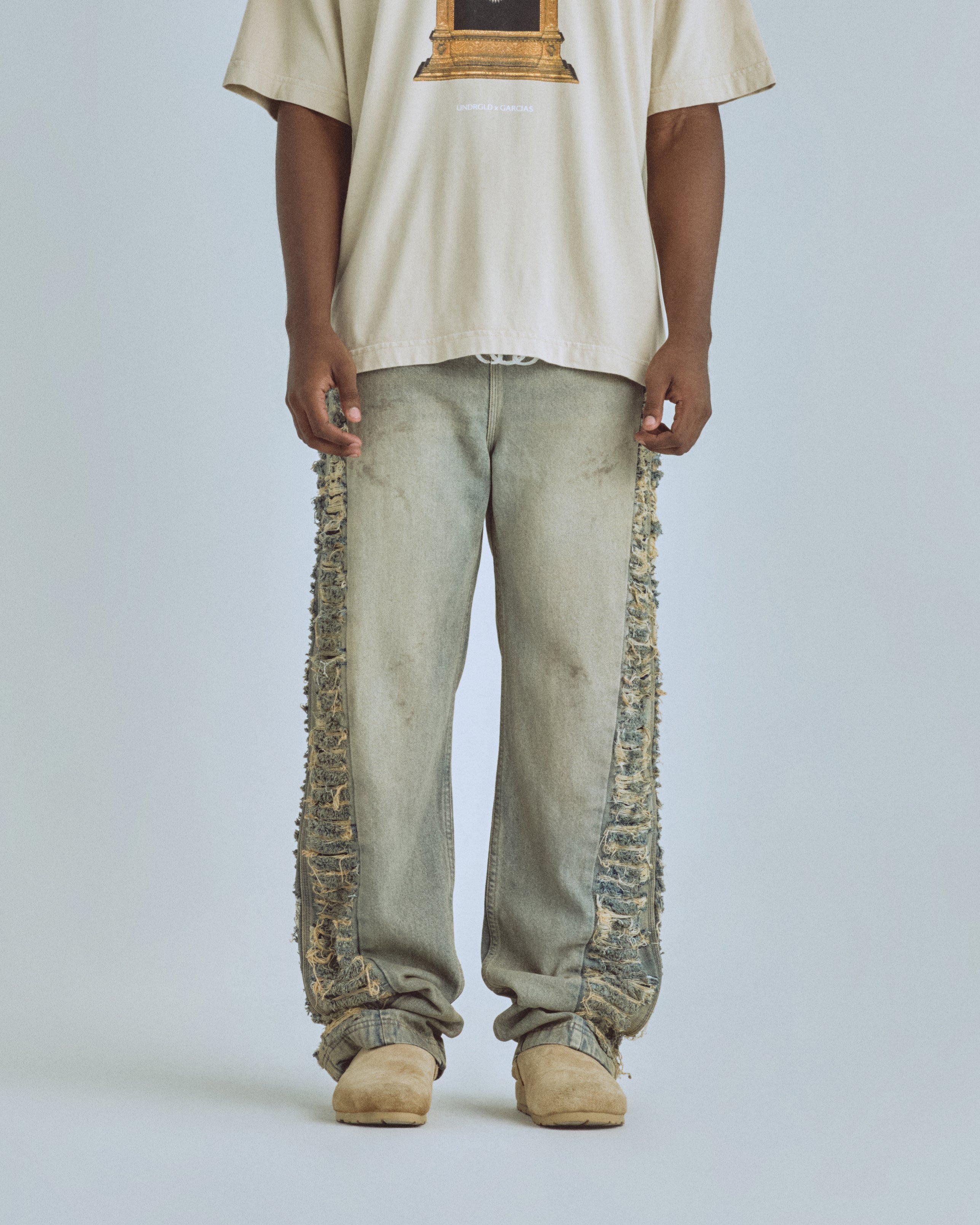 Santa Union Medellín Milano Ripped Wide Jean Dirty Blue