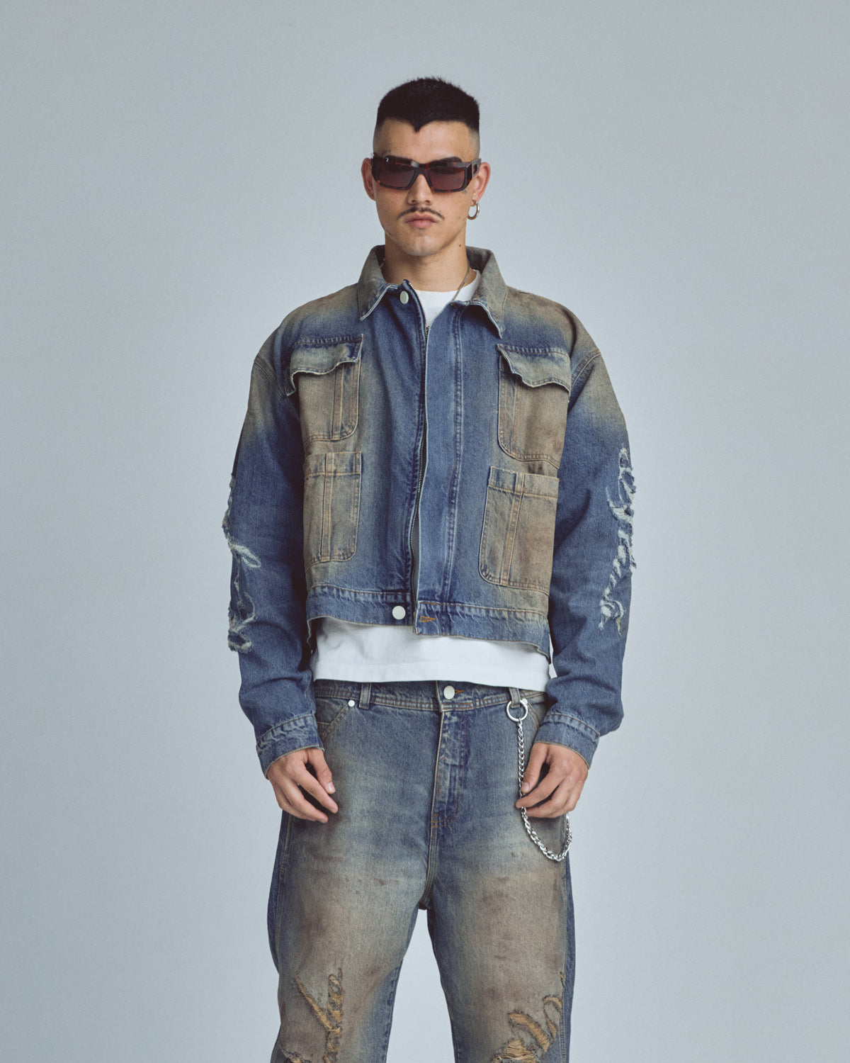 Stardust Undgld Studio Boxy Fit Jacket Mechanic Blue