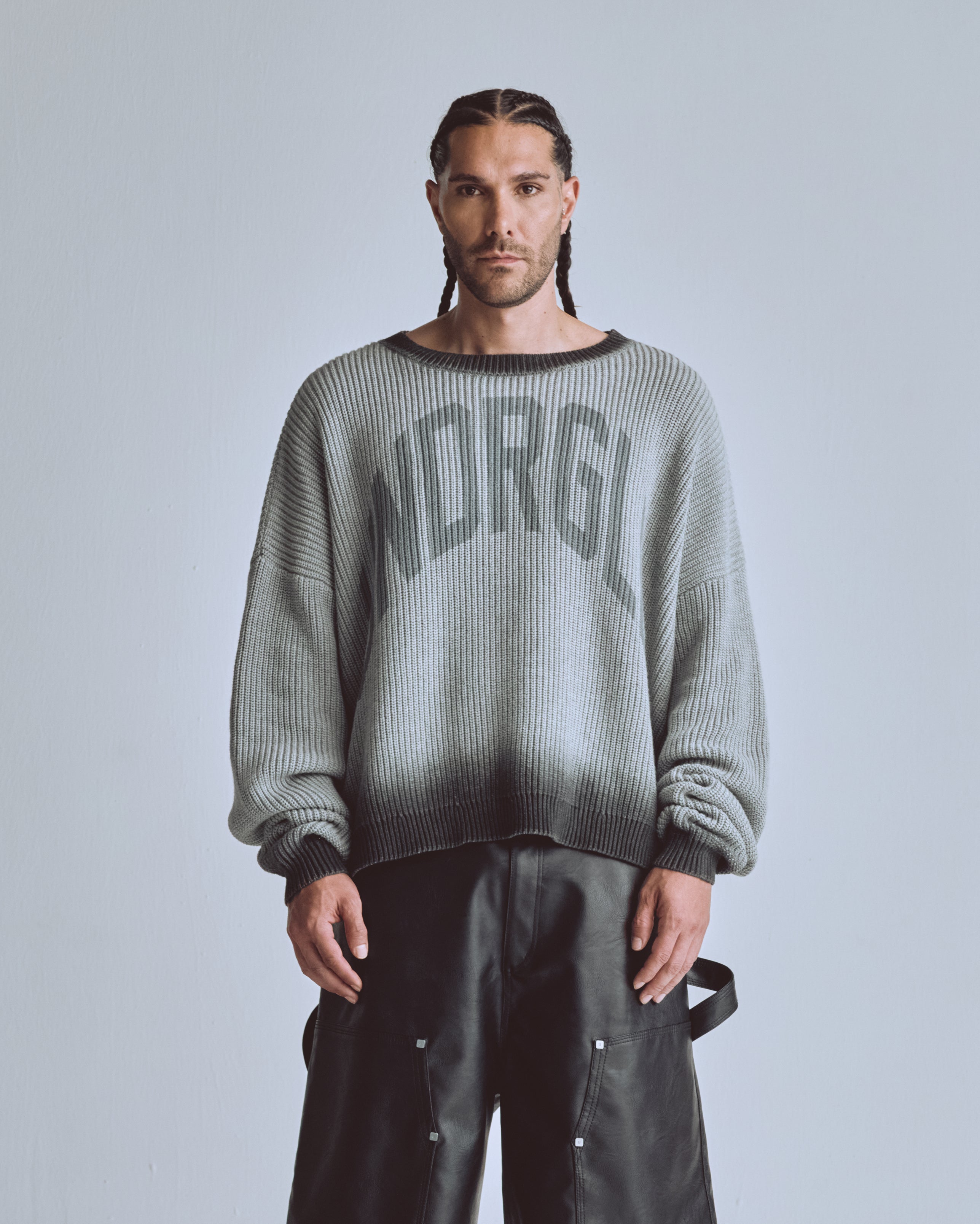 Basics Gradient Knit Crewneck Gradient Gray