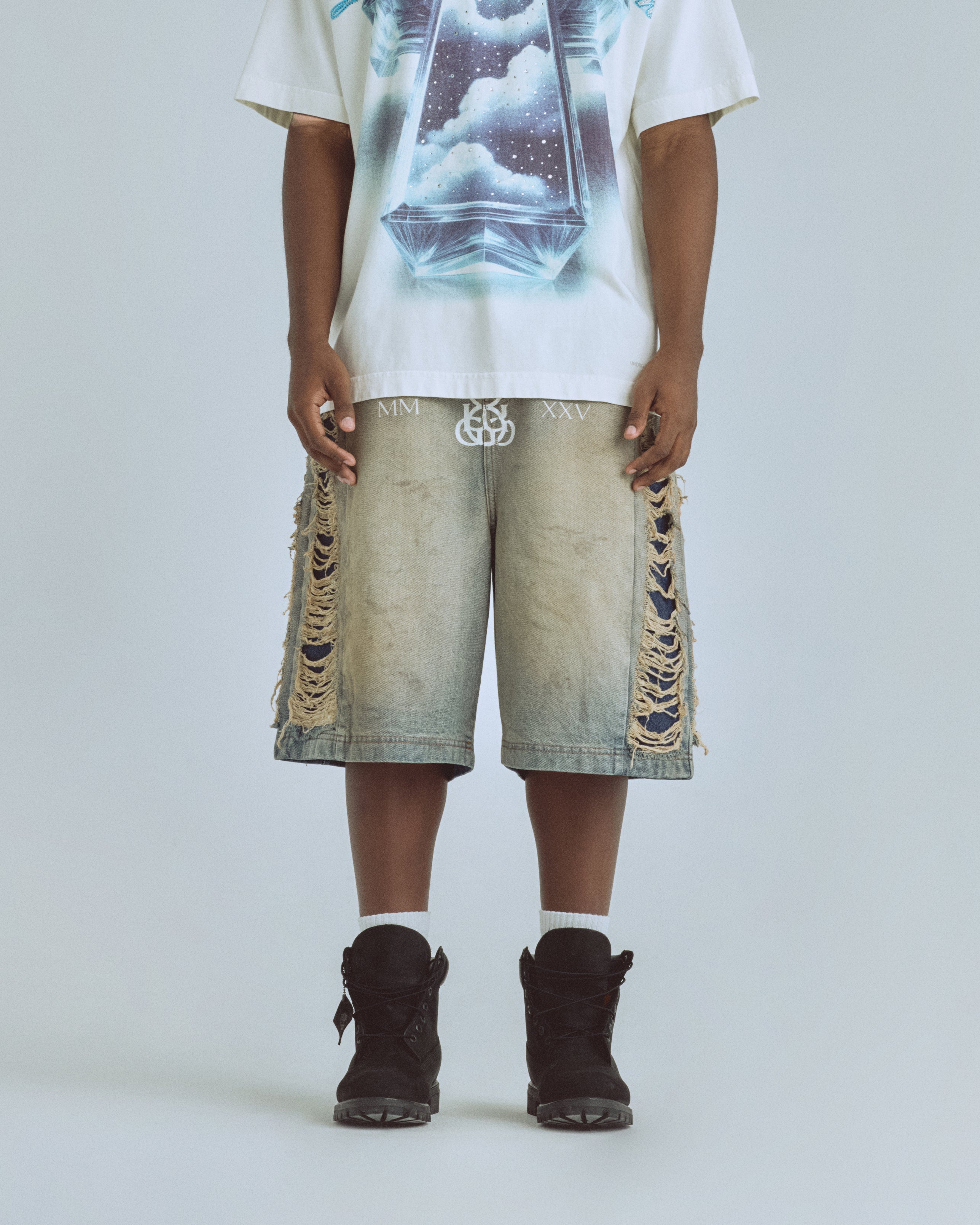 Santa Union Medellín Milano Ripped Short Dirty Blue