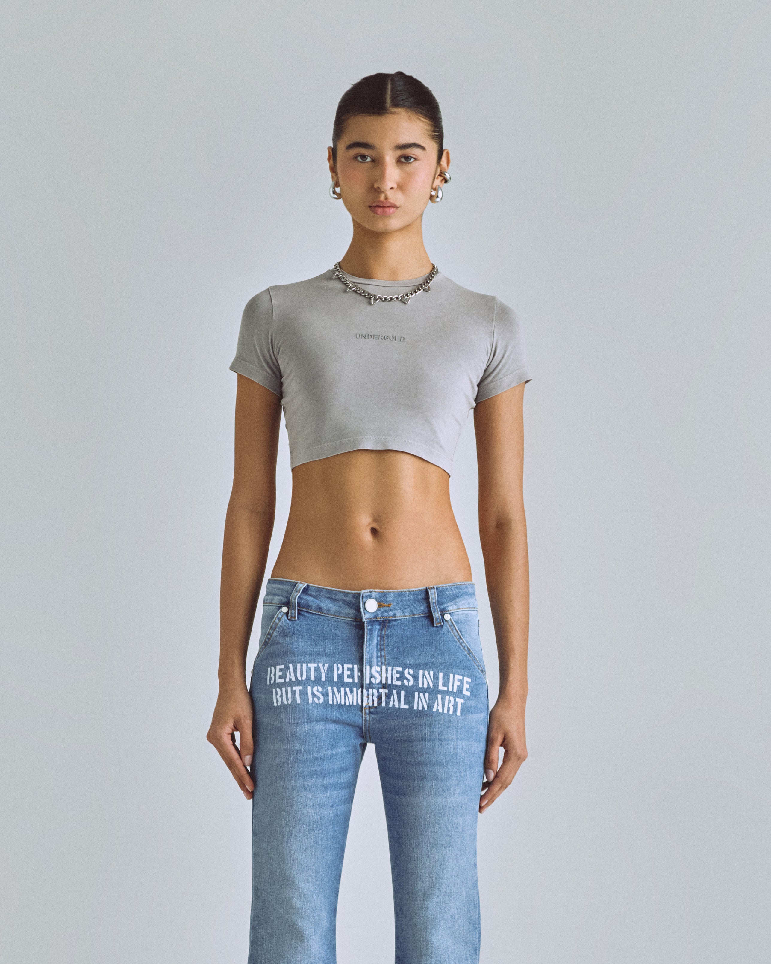 Basics Baby Tee Washed Gray