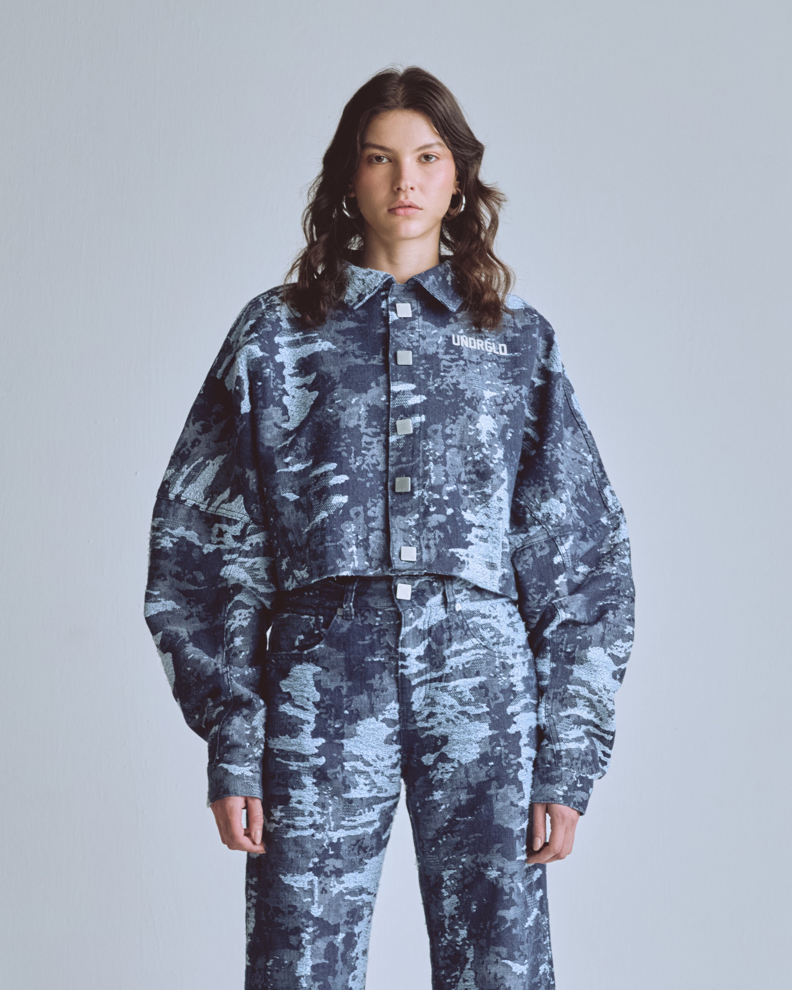 W Capsule UNDRGLD Jacquard Jacket Cammo Blue