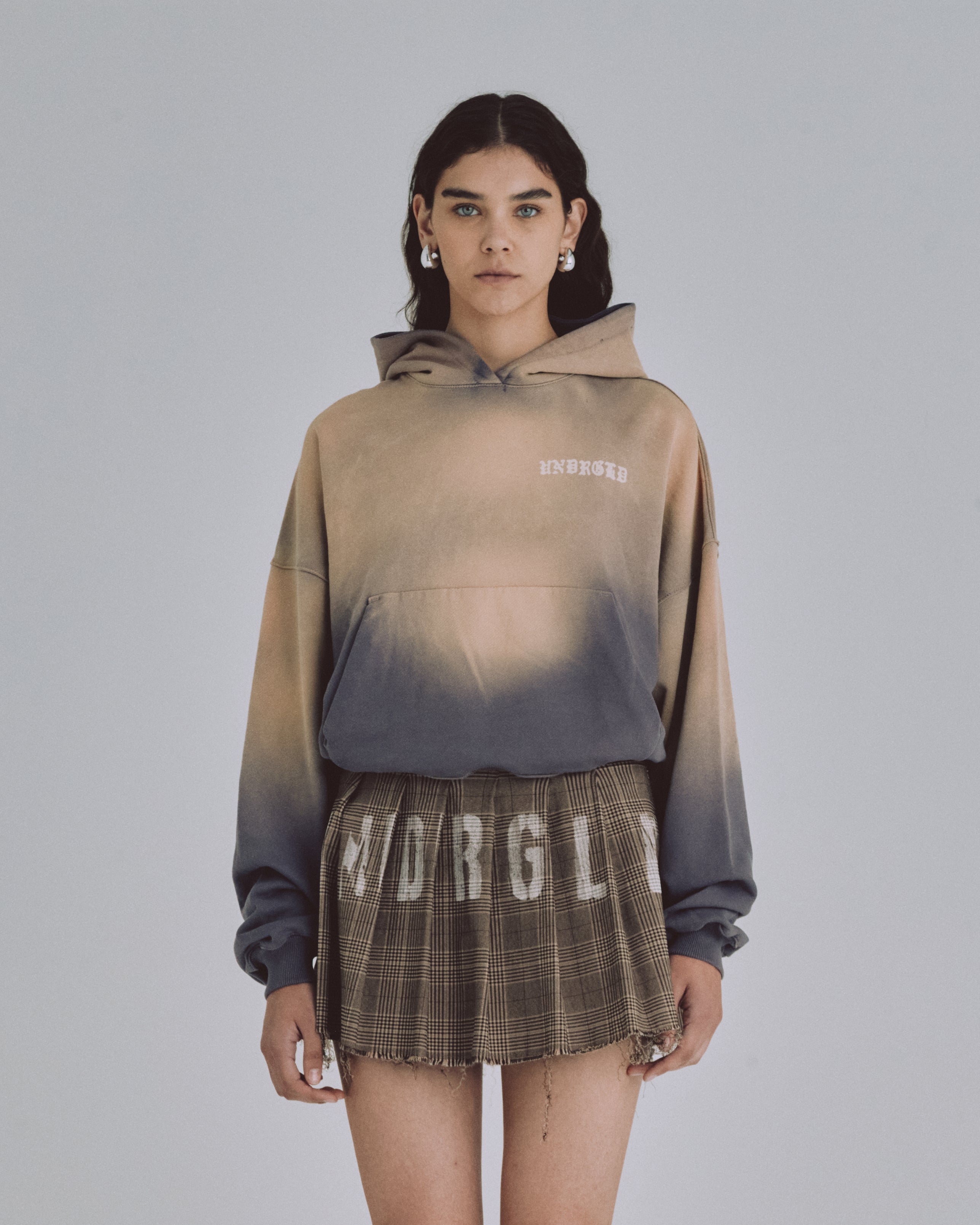 W 94' Fragments Boxy Fit Hoodie Dirty Brown