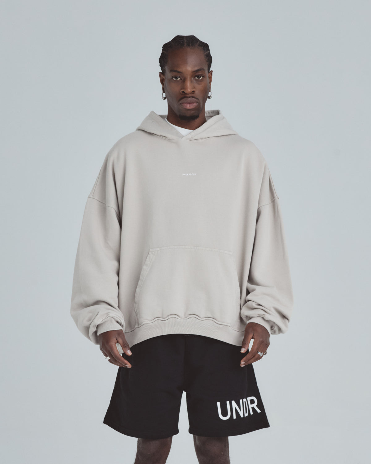 Line Basic Hoodie Light Gray