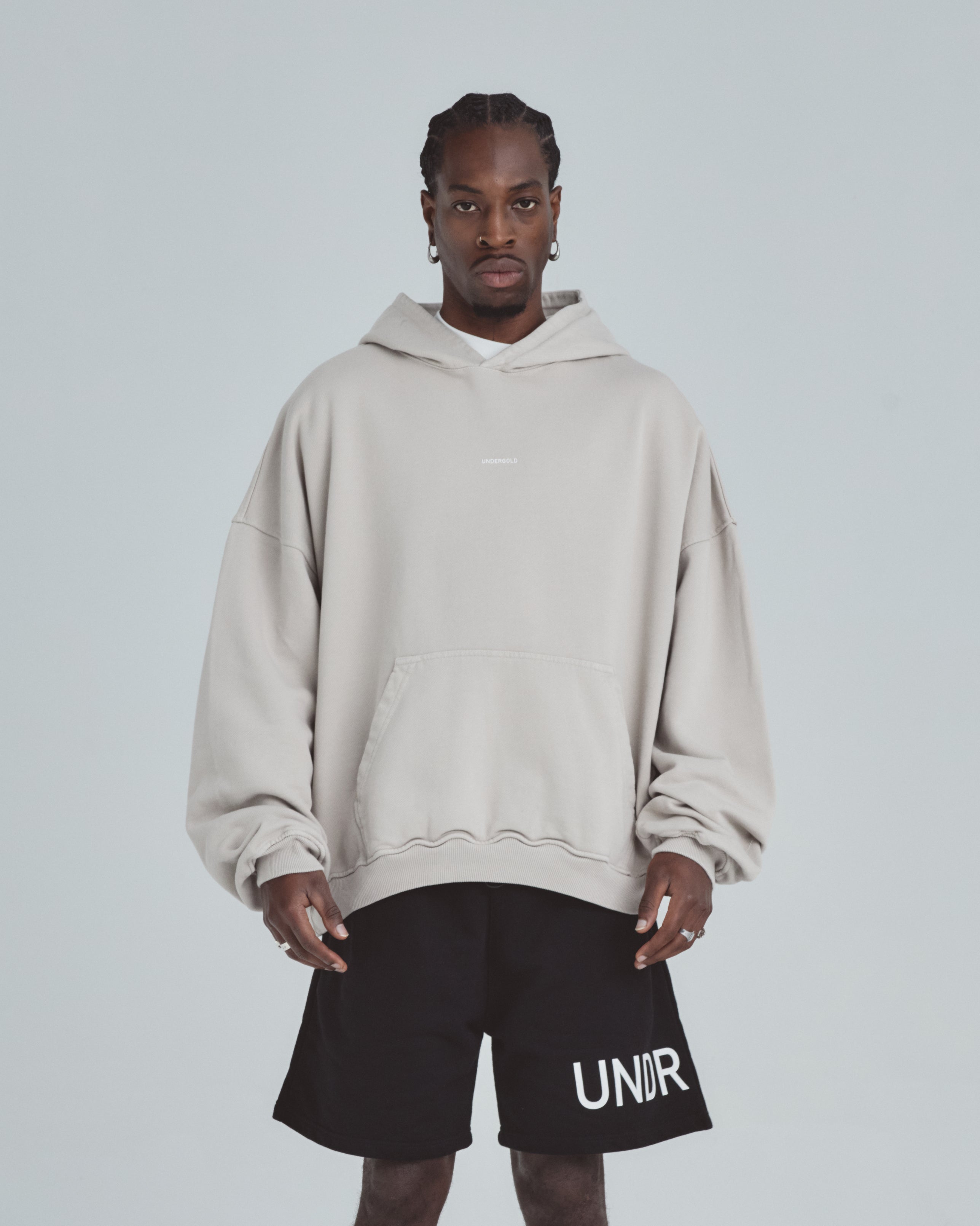 Line Basic Hoodie Light Gray