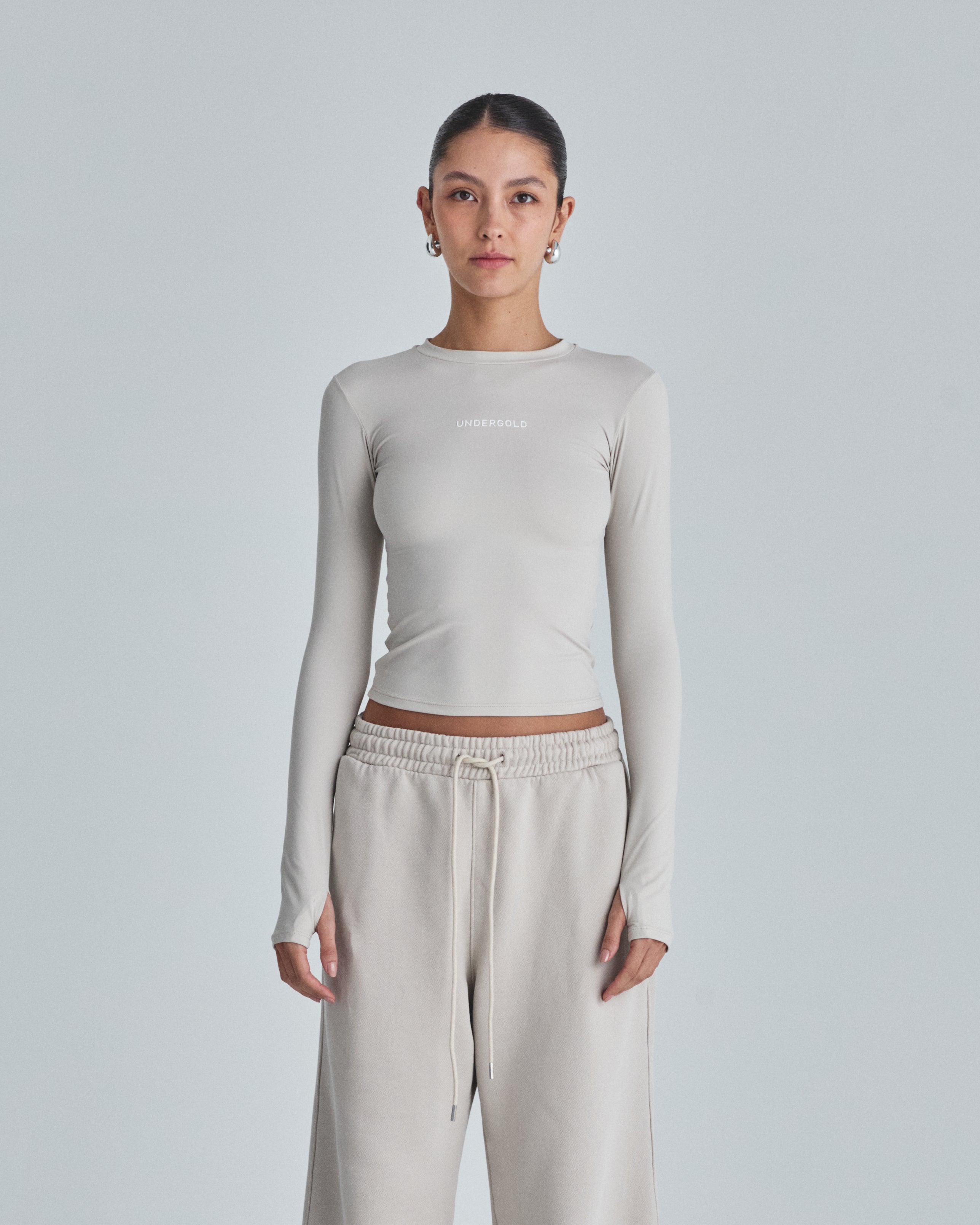 W Line Basic Long Sleeve Tshirt Light Gray