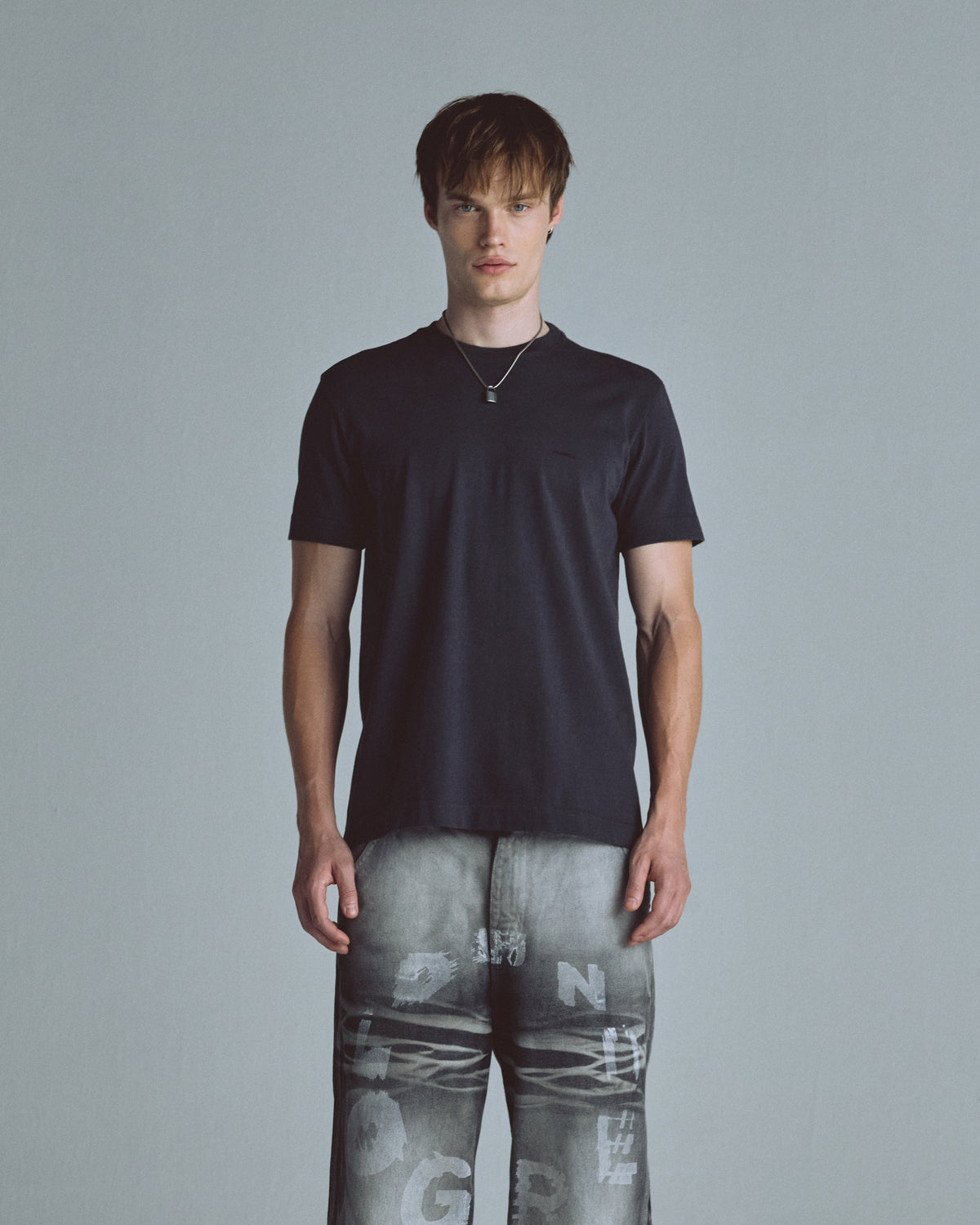 Basics Tiny Logo Regular Fit Tshirt Gray